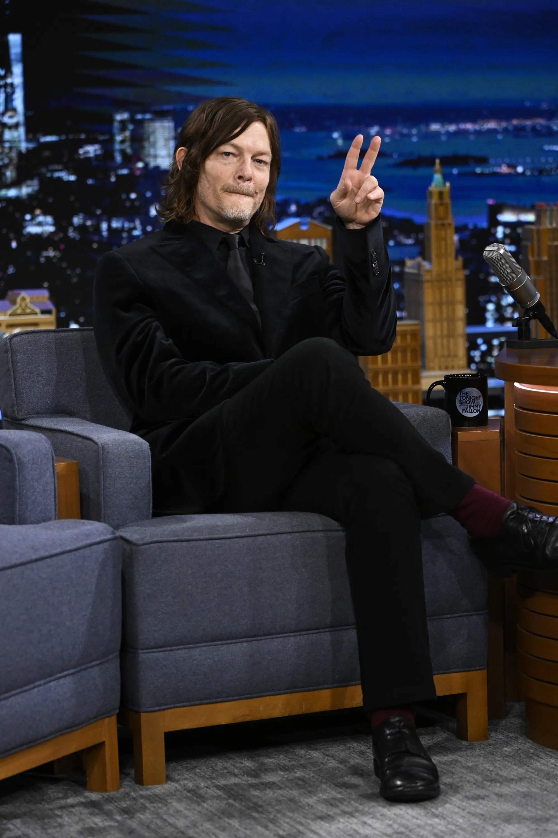 Norman Reedus at an event for The Tonight Show Starring Jimmy Fallon (2014)