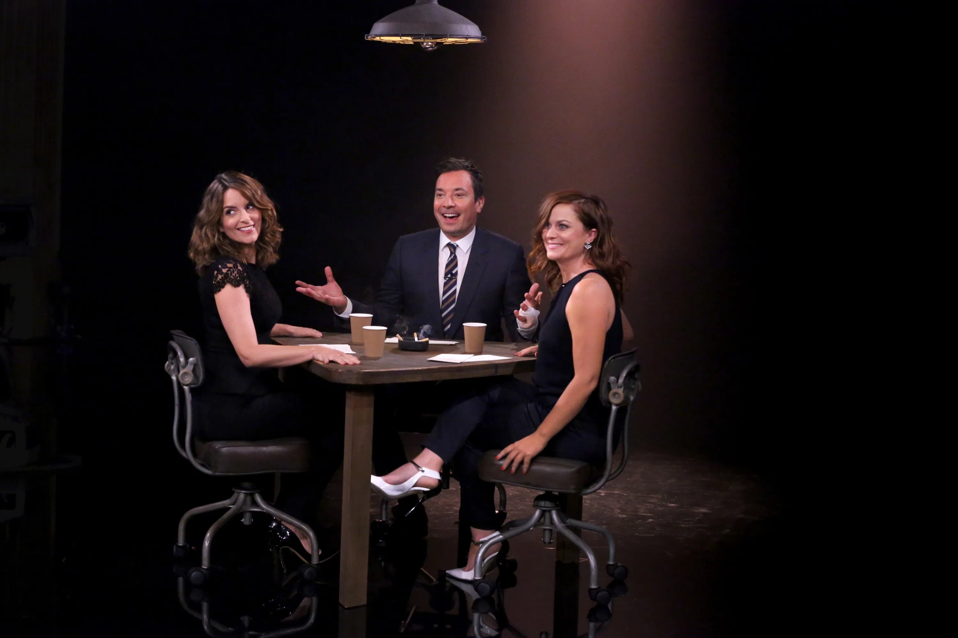 Jimmy Fallon, Tina Fey, and Amy Poehler in The Tonight Show Starring Jimmy Fallon (2014)