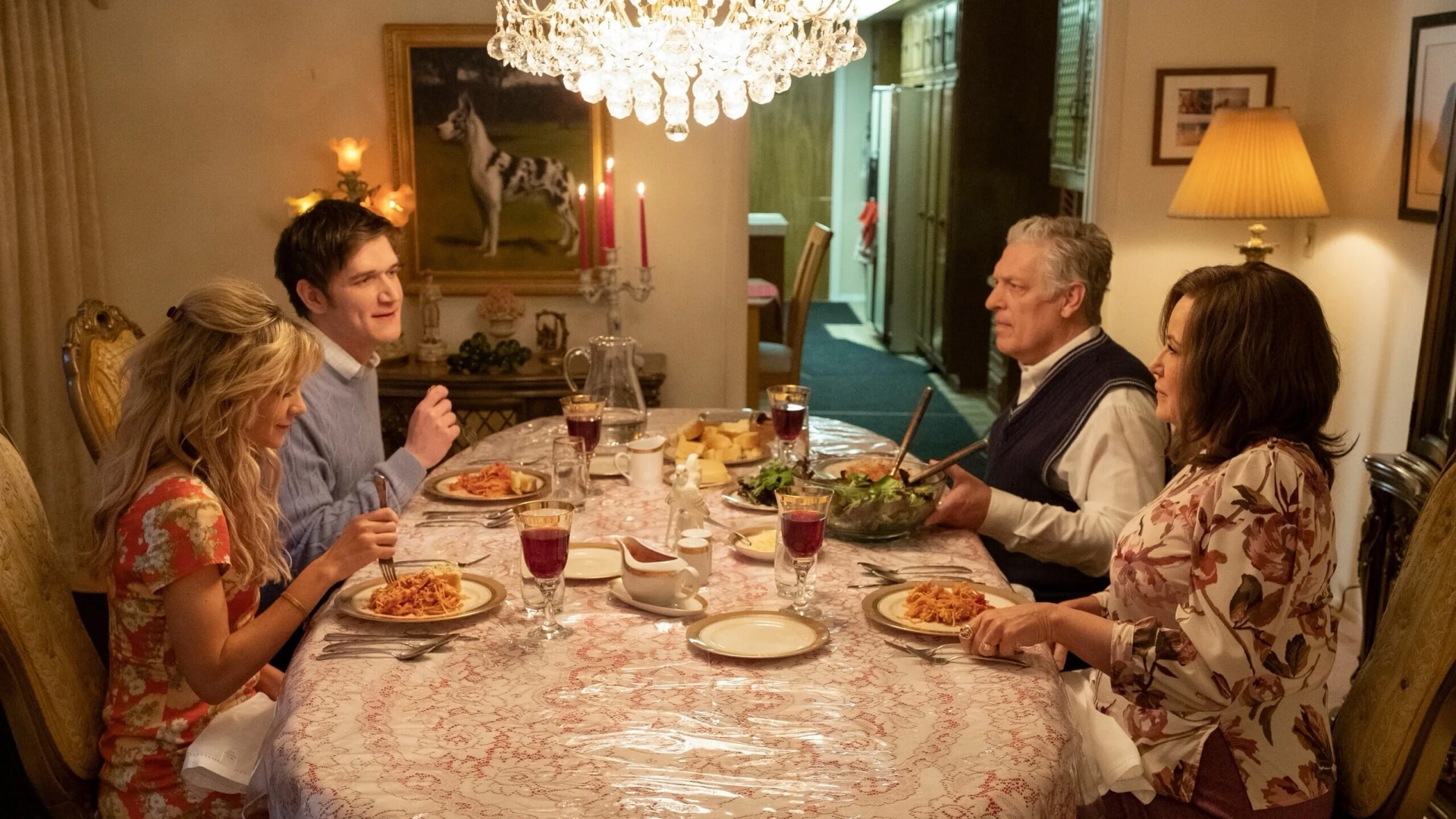 Clancy Brown, Jennifer Coolidge, Carey Mulligan, and Bo Burnham in Promising Young Woman (2020)