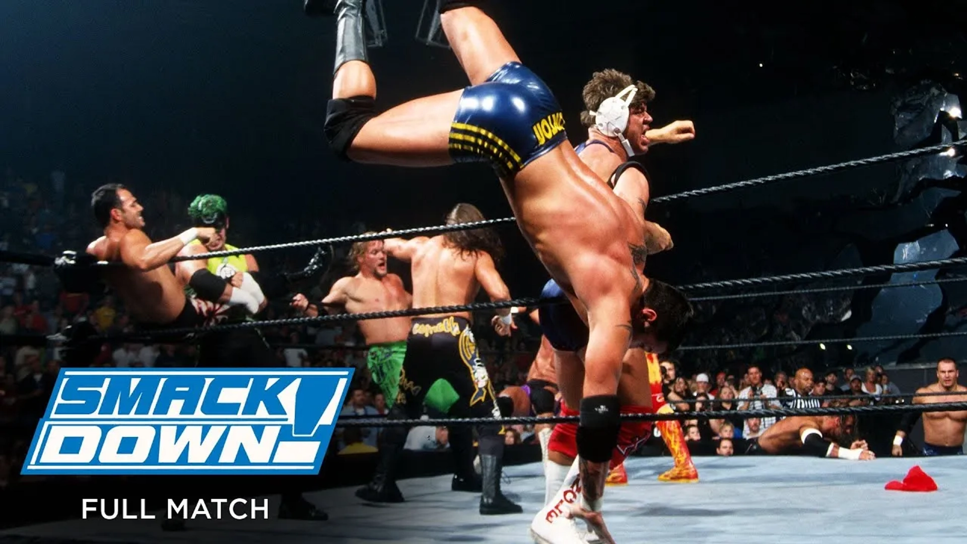 Hulk Hogan, Kurt Angle, Chavo Guerrero Jr., Shane Helms, Chris Jericho, Paul Levesque, Al Snow, Lance Storm, and Randy Orton in WWE Smackdown! (1999)