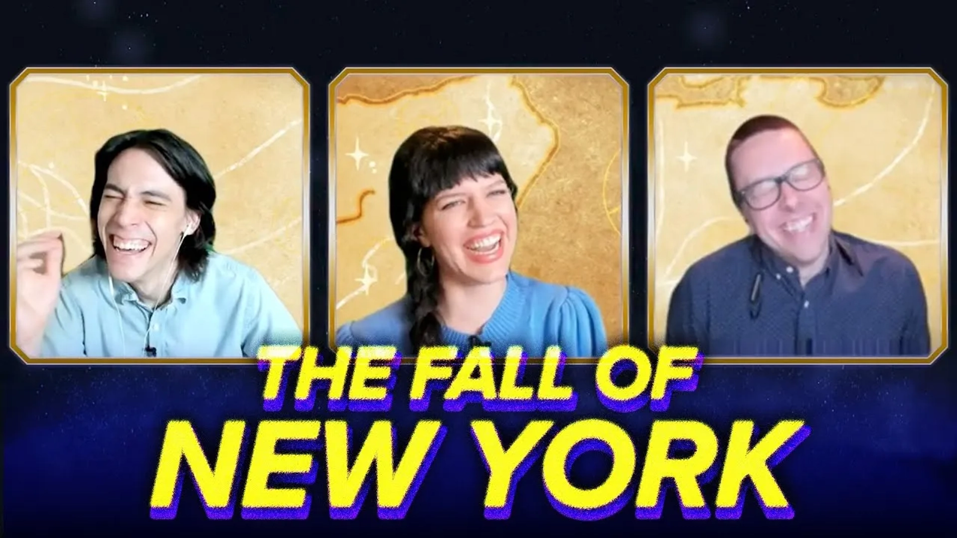 Emily Axford, Brian Murphy, and Zac Oyama in Dimension 20: The Fall of New York City (2020)