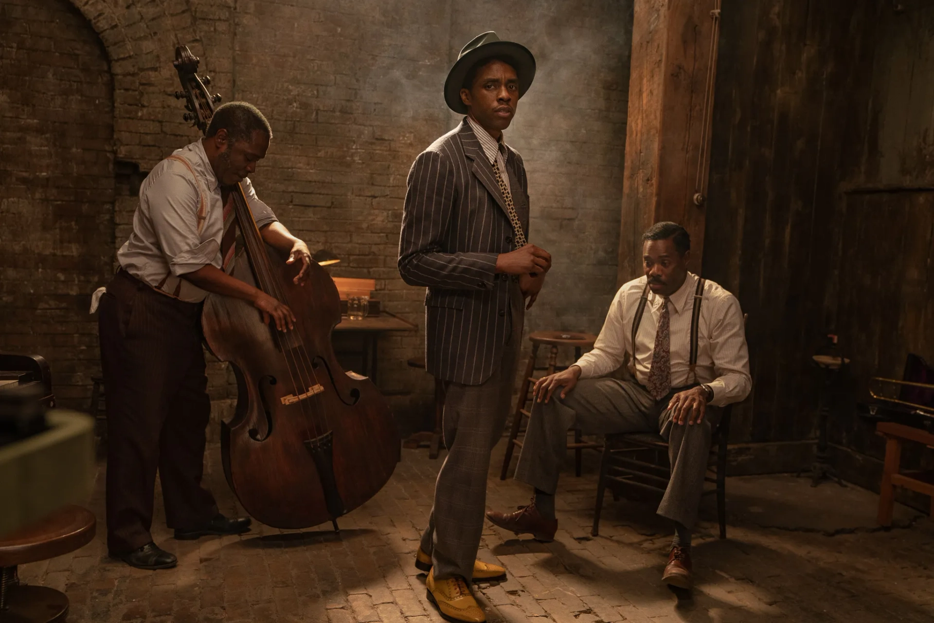 Colman Domingo, Michael Potts, and Chadwick Boseman in Ma Rainey's Black Bottom (2020)