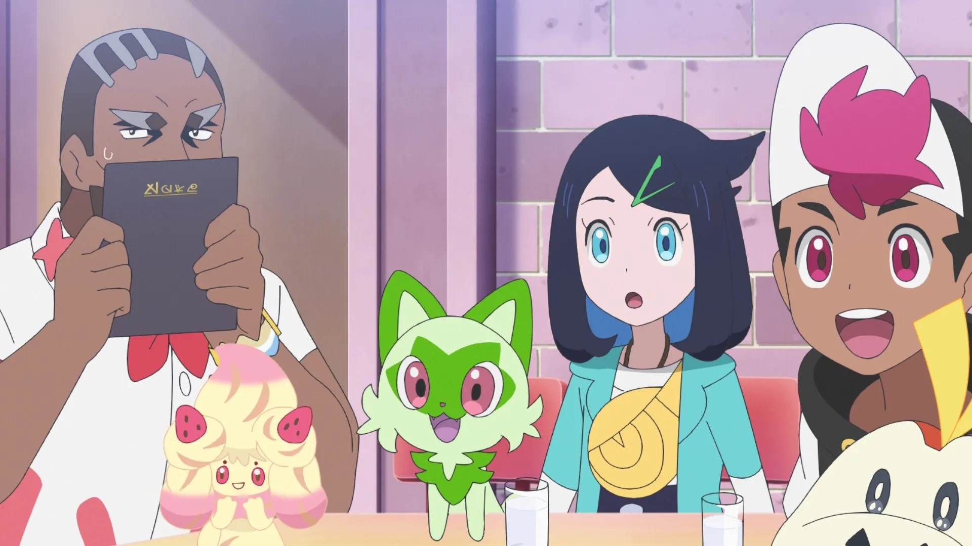 Megumi Hayashibara, Kenta Miyake, Kei Shindo, Yuka Terasaki, Daiki Yamashita, and Minori Suzuki in Pokémon Horizons (2023)