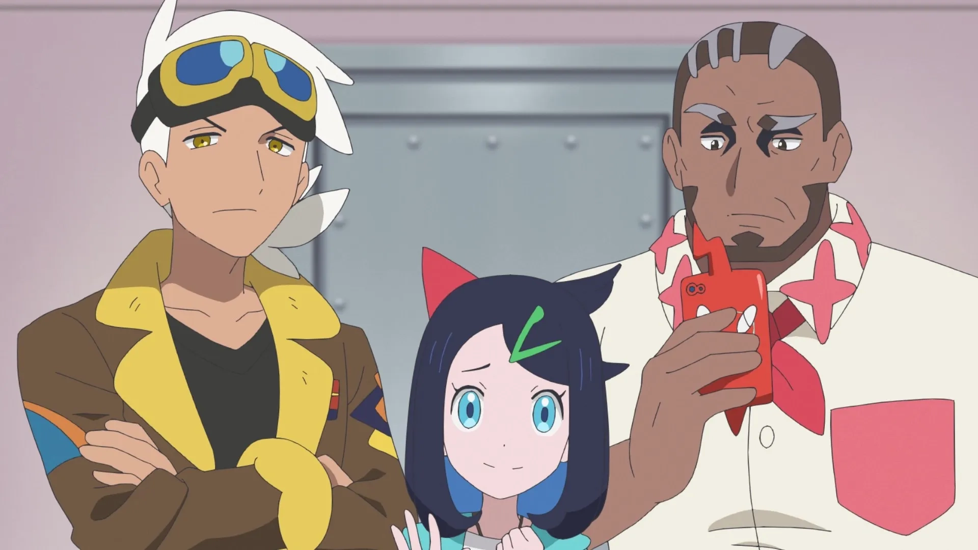 Kenta Miyake, Taku Yashiro, and Minori Suzuki in Pokémon Horizons (2023)