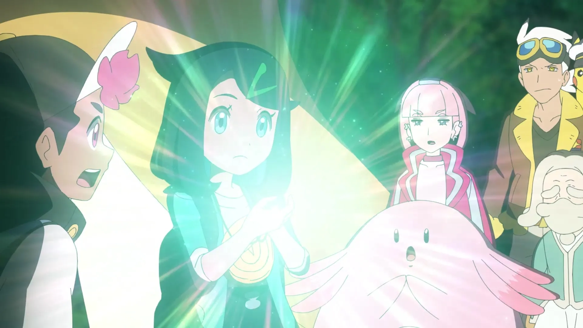 Megumi Hayashibara, Ikkyû Jaku, Yuka Terasaki, Taku Yashiro, and Minori Suzuki in Pokémon Horizons (2023)