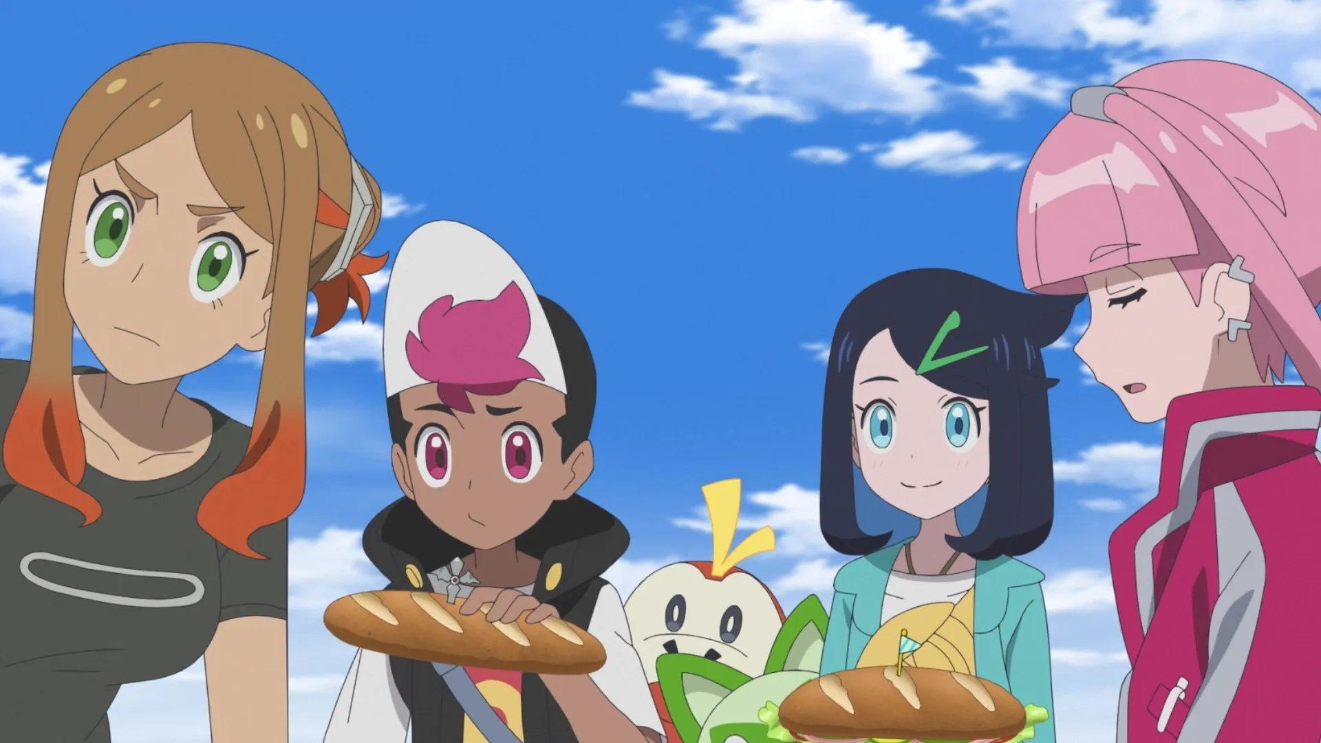 Megumi Hayashibara, Kei Shindo, Yuka Terasaki, Ayane Sakura, Daiki Yamashita, and Minori Suzuki in Pokémon Horizons (2023)