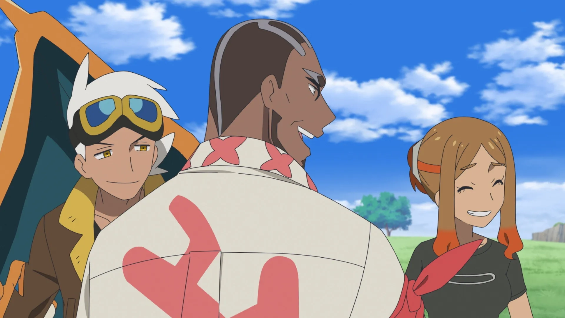 Kenta Miyake, Ayane Sakura, and Taku Yashiro in Pokémon Horizons (2023)