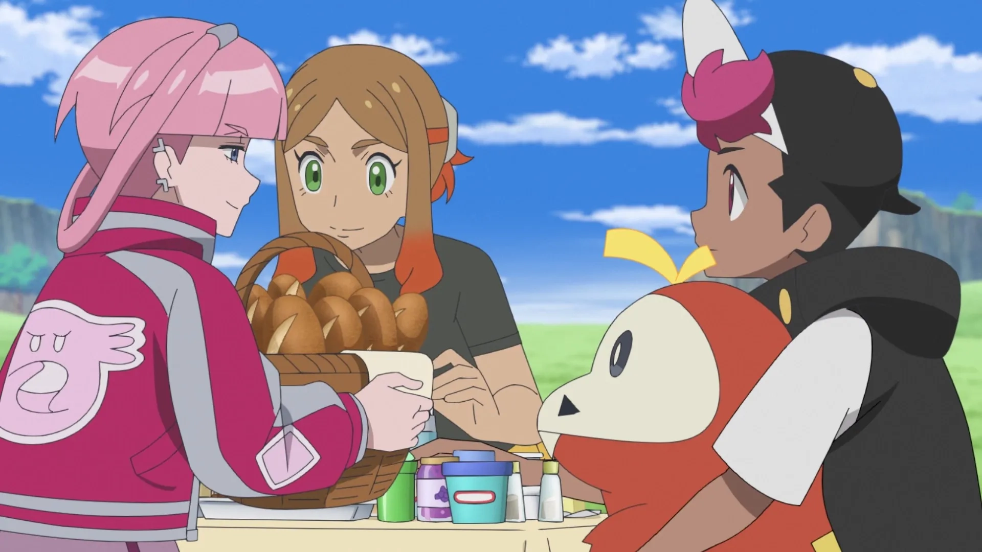 Kei Shindo, Yuka Terasaki, Ayane Sakura, and Daiki Yamashita in Pokémon Horizons (2023)