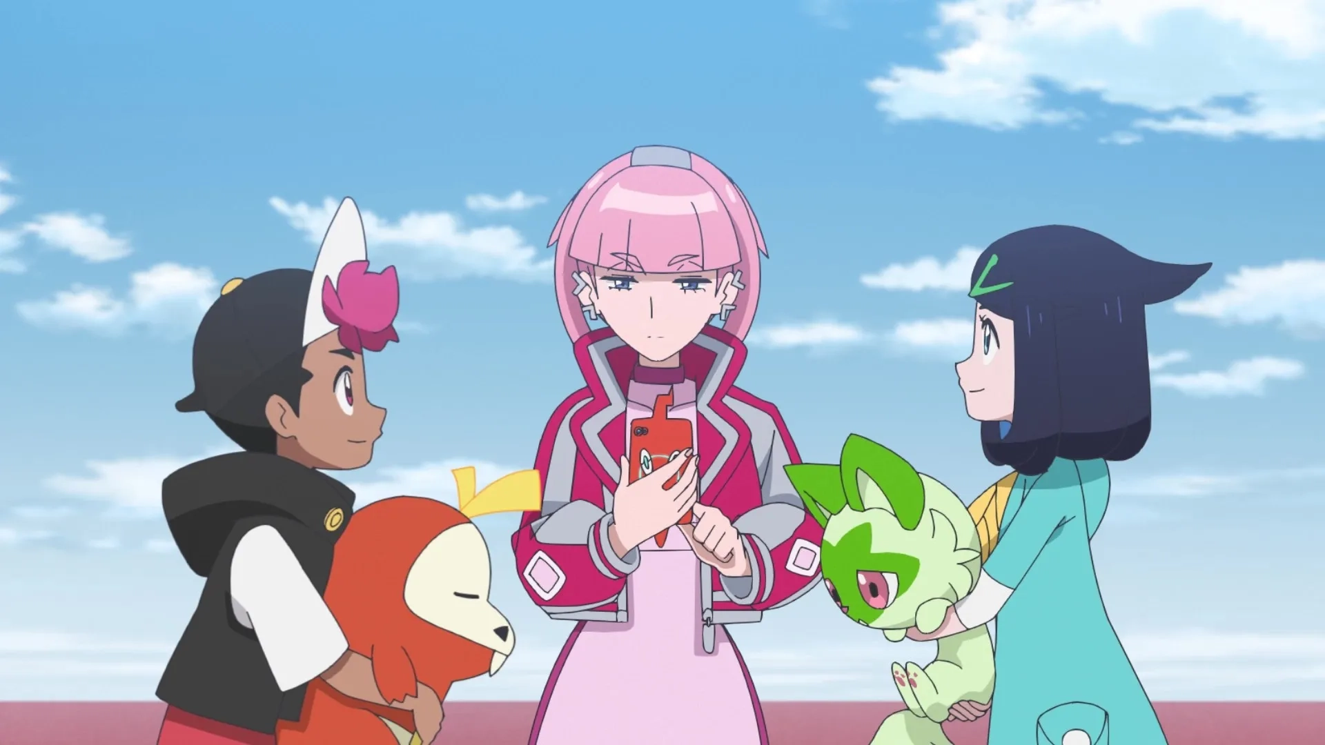 Megumi Hayashibara, Kei Shindo, Yuka Terasaki, Daiki Yamashita, and Minori Suzuki in Pokémon Horizons (2023)