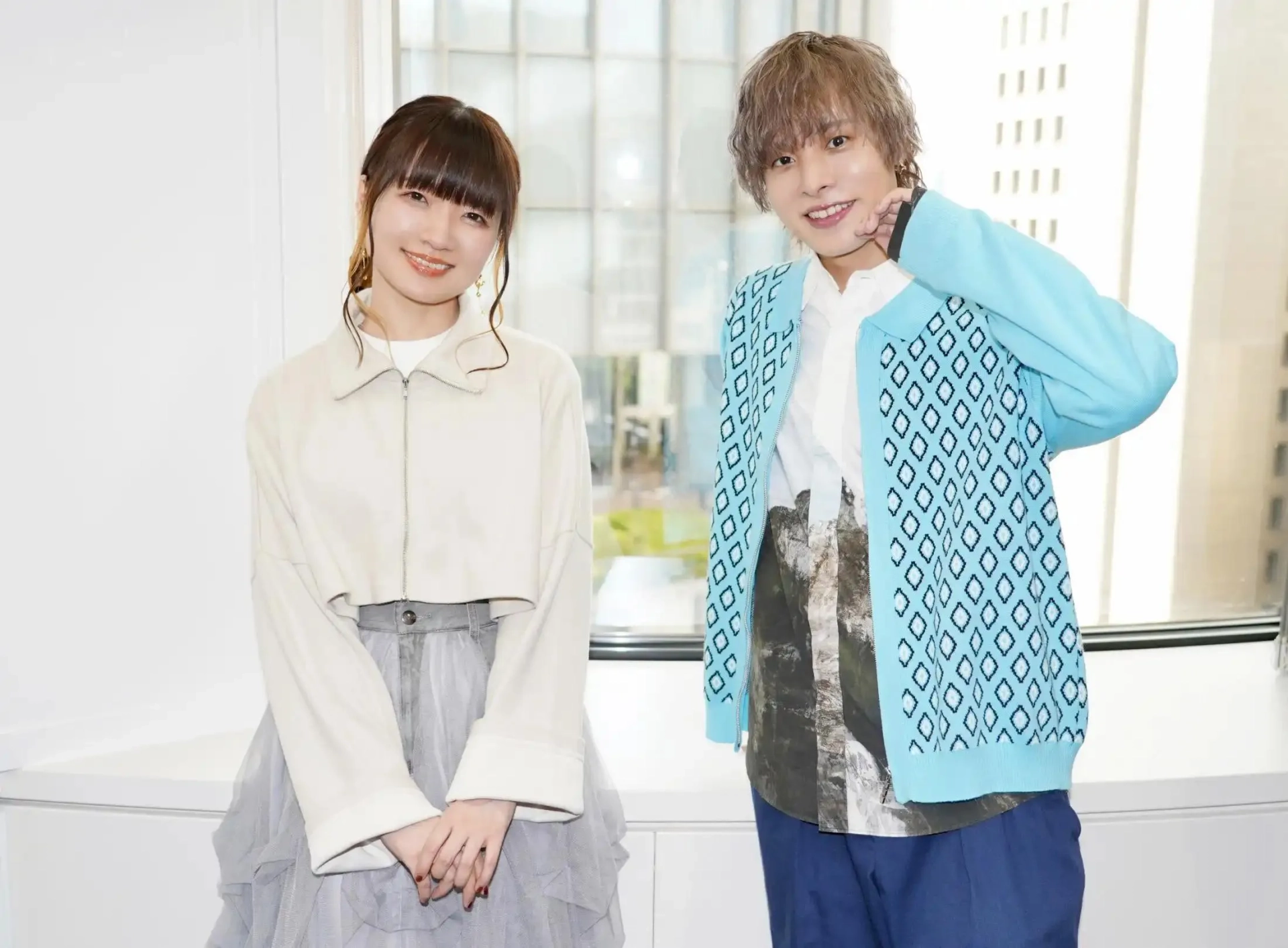 Nobuhiko Okamoto and Atsumi Tanezaki at an event for Frieren: Beyond Journey's End (2023)