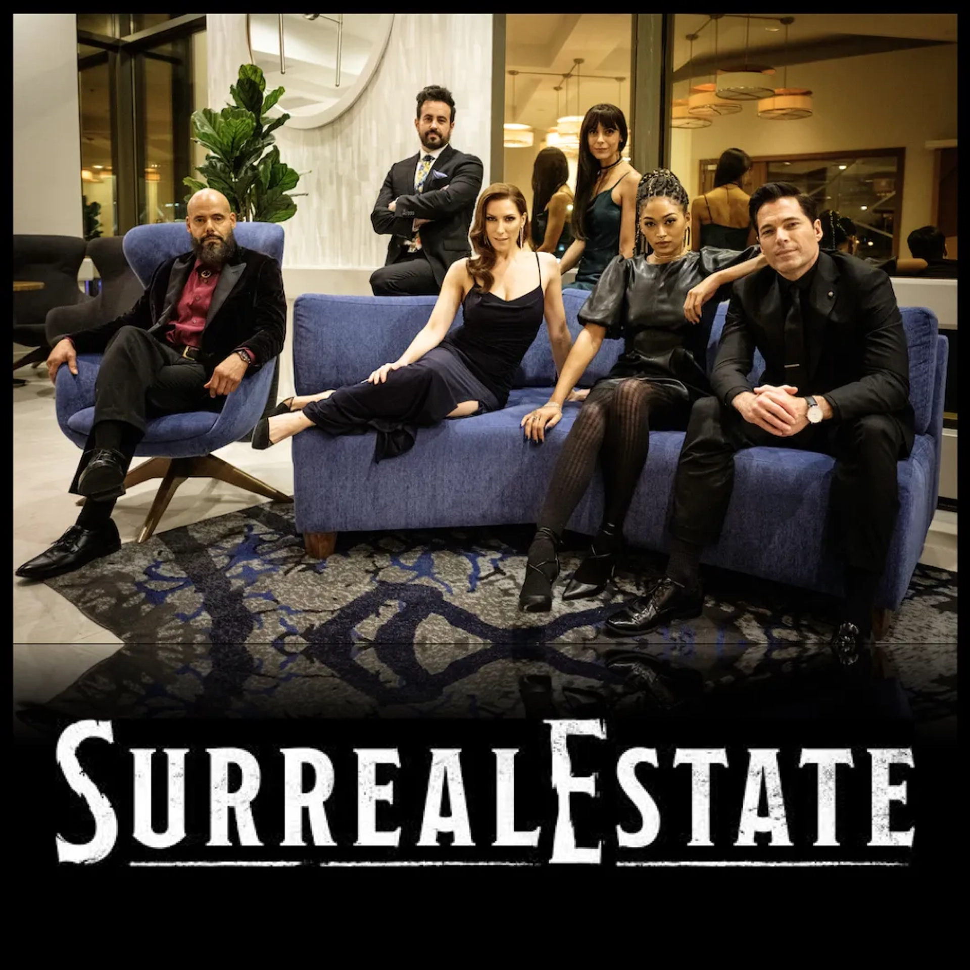 Cast of SurrealEstate. (Left to Right) Maurice Dean Wint, Adam Korson, Sarah Levy, Tennille Reed, Savannah Basley and Tim Rozon. (promo photo)