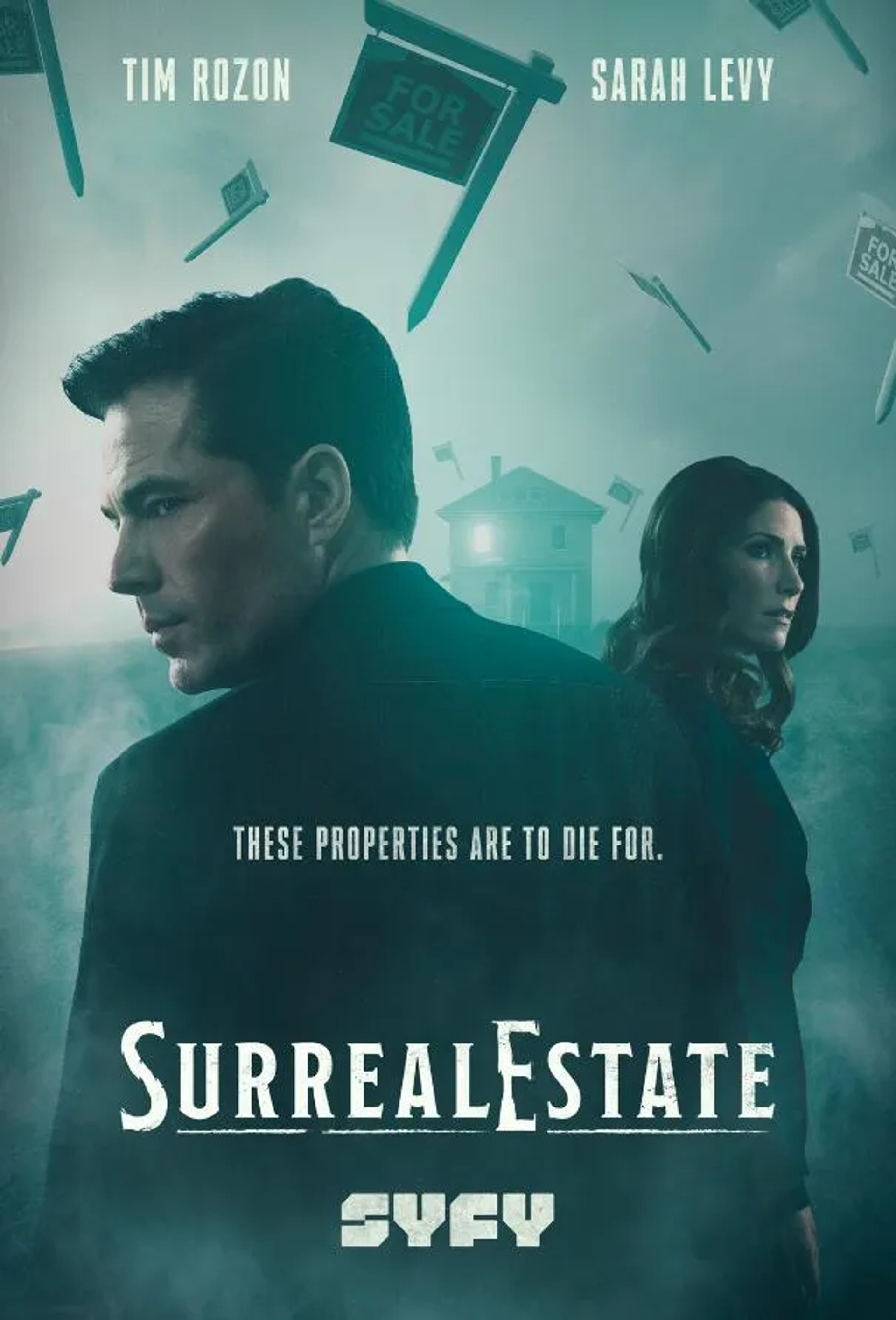 Tim Rozon and Sarah Levy in SurrealEstate (2021)