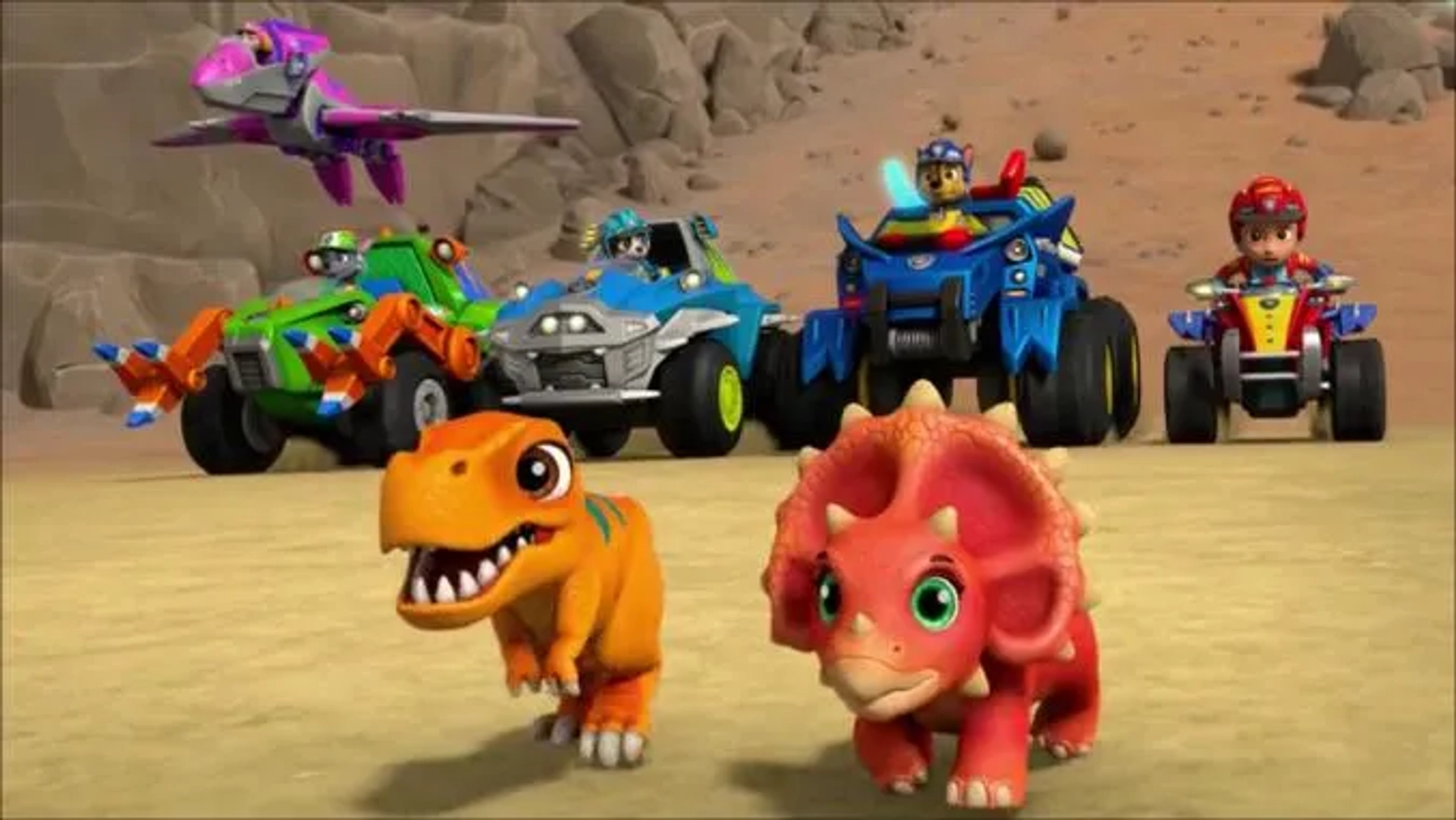 Caroline Johnson, Luxton Handspiker, Kallan Holley, Owen Mason, Jaxon Mercey, Elijha Hammill, Stuart Ralston, Samuel Faraci, Ítalo Luiz, Lilly Noelle Bartlam, Gabriela Milani, Solomon Brown, Holly Thomas, and Jackson Reid in PAW Patrol: Dino Rescue: Pups and the Lost Dino Eggs (2020)