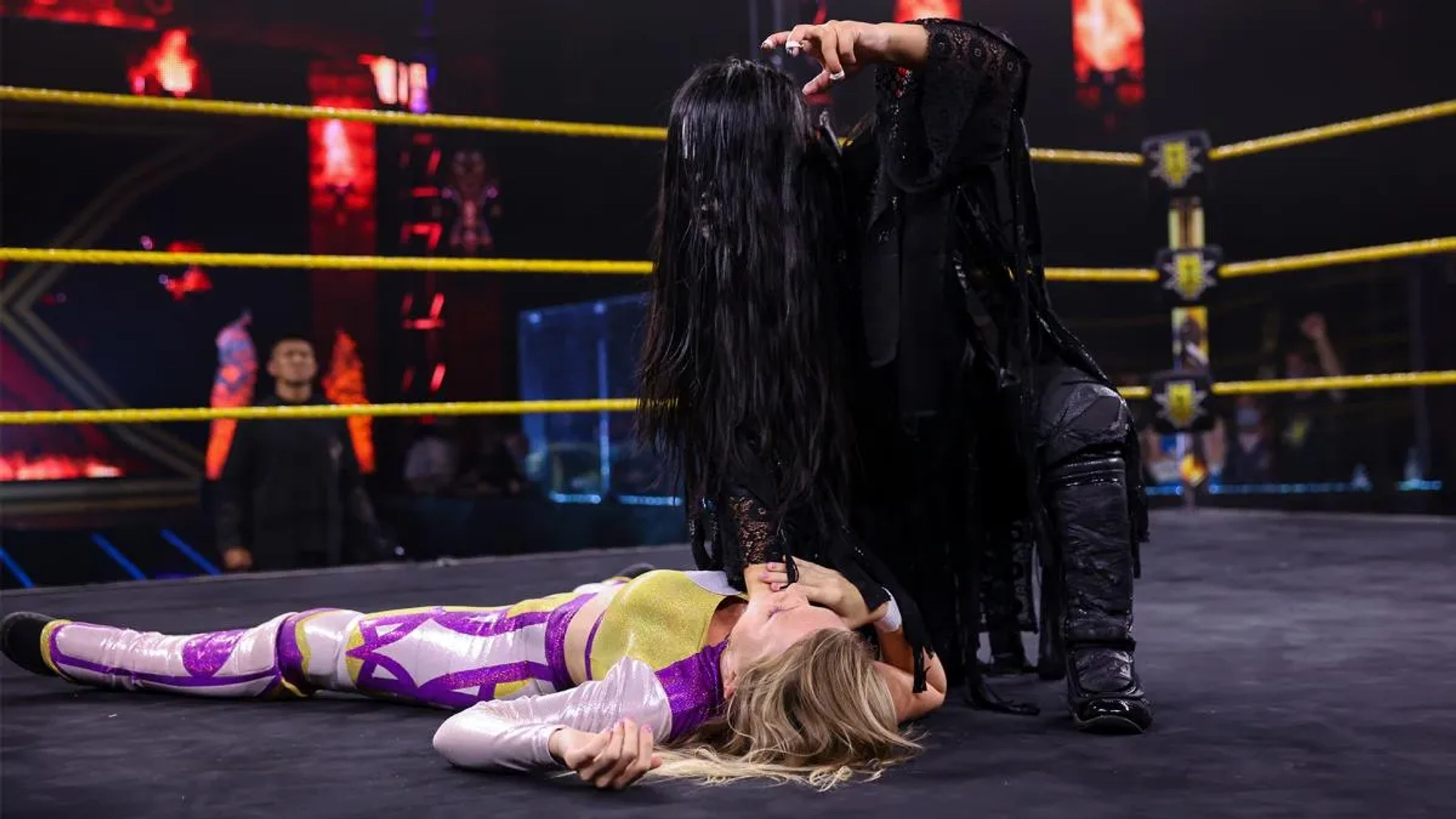 Yanbo Wang, Elizabeth Hile, and Karen Yu in WWE NXT: Episode #15.36 (2021)