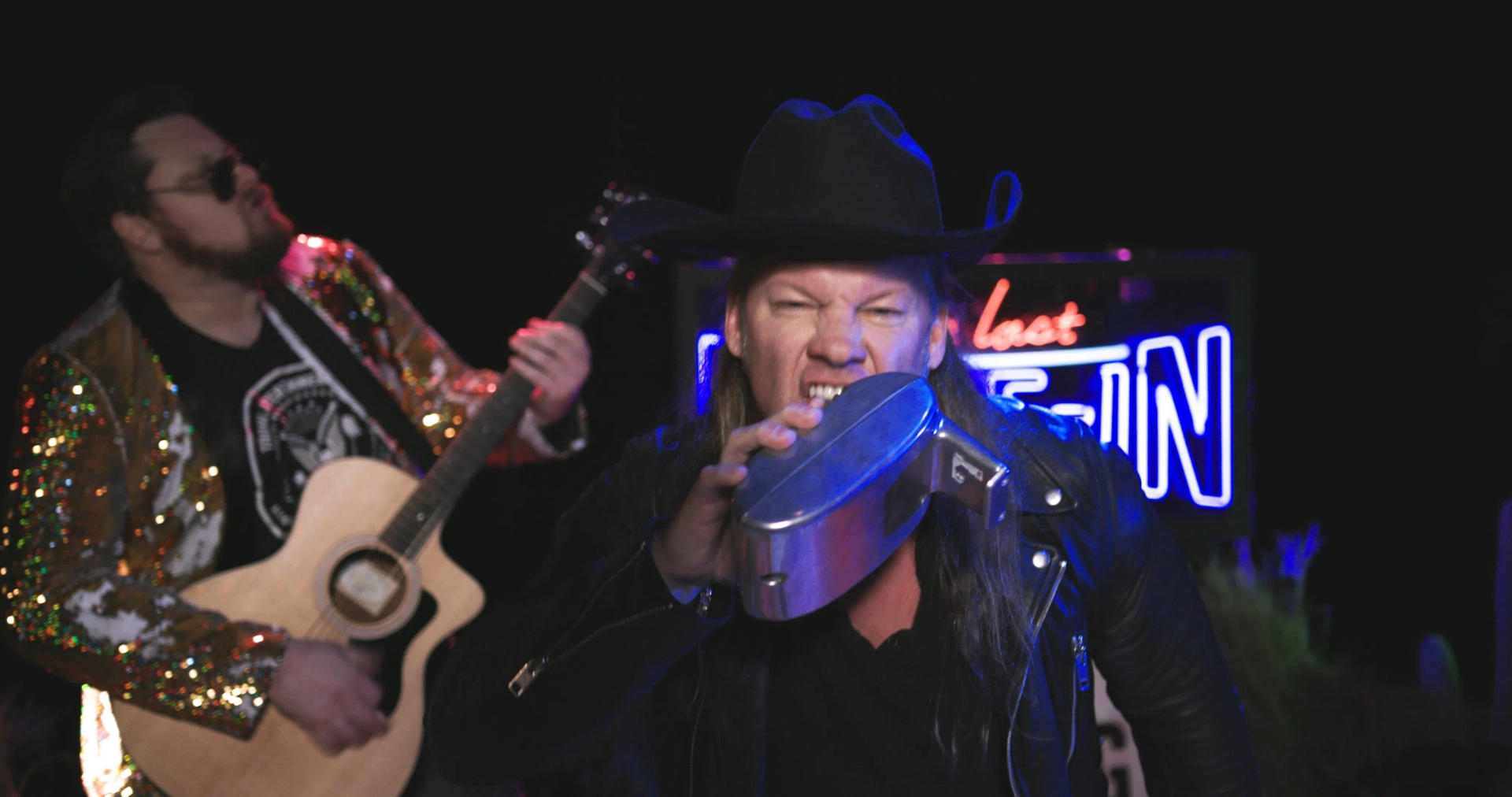 Chris Jericho and John Patrick Brennan in The Last Drive-In with Joe Bob Briggs: Bloodsucking Freaks (2020)