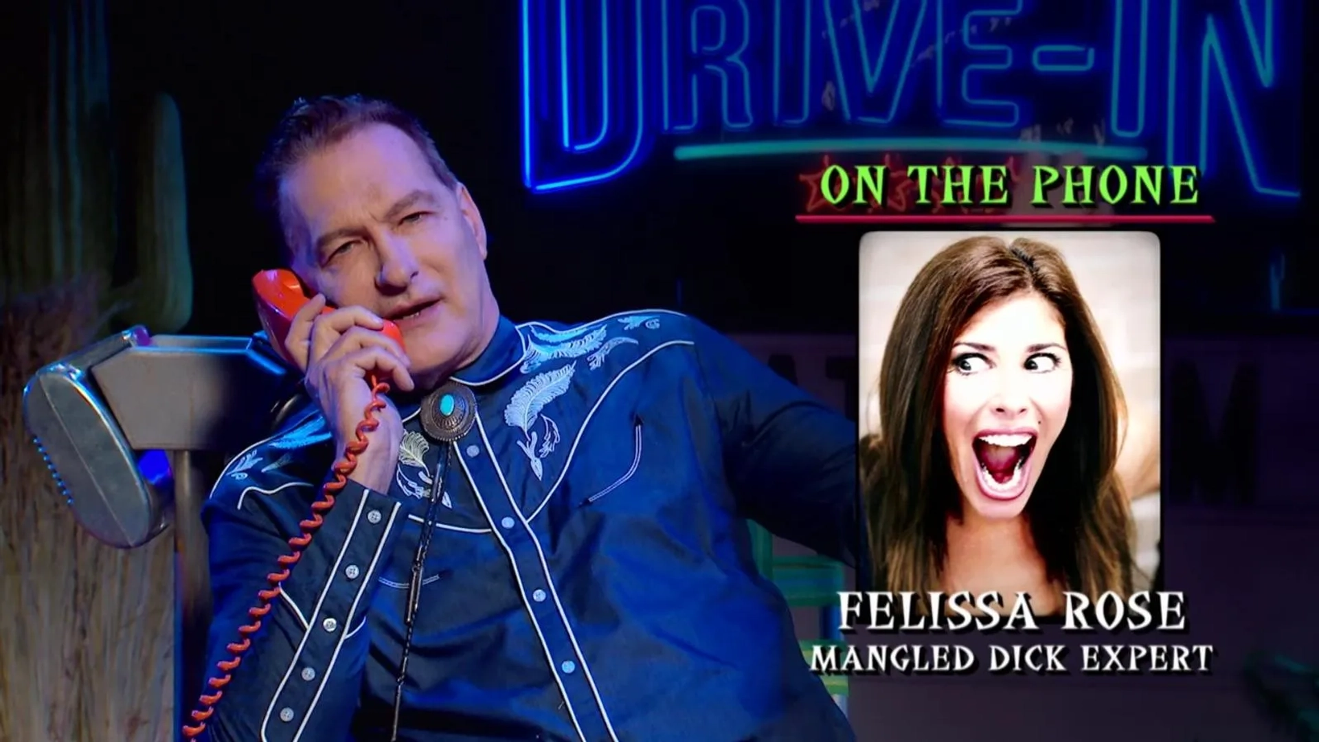 John Bloom and Felissa Rose in The Last Drive-In with Joe Bob Briggs: Deathgasm (2019)