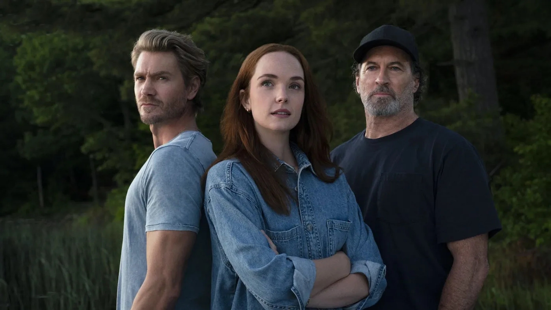 Chad Michael Murray, Scott Patterson, and Morgan Kohan in Sullivan's Crossing (2023)