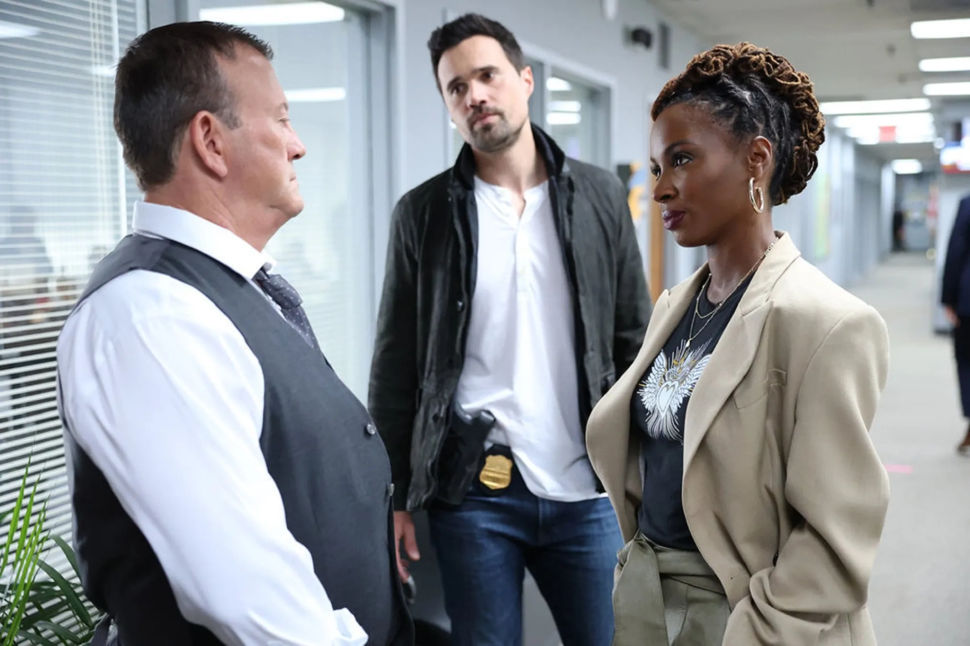 Shanola Hampton, Bill Kelly, and Brett Dalton in Found: Pilot (2023)