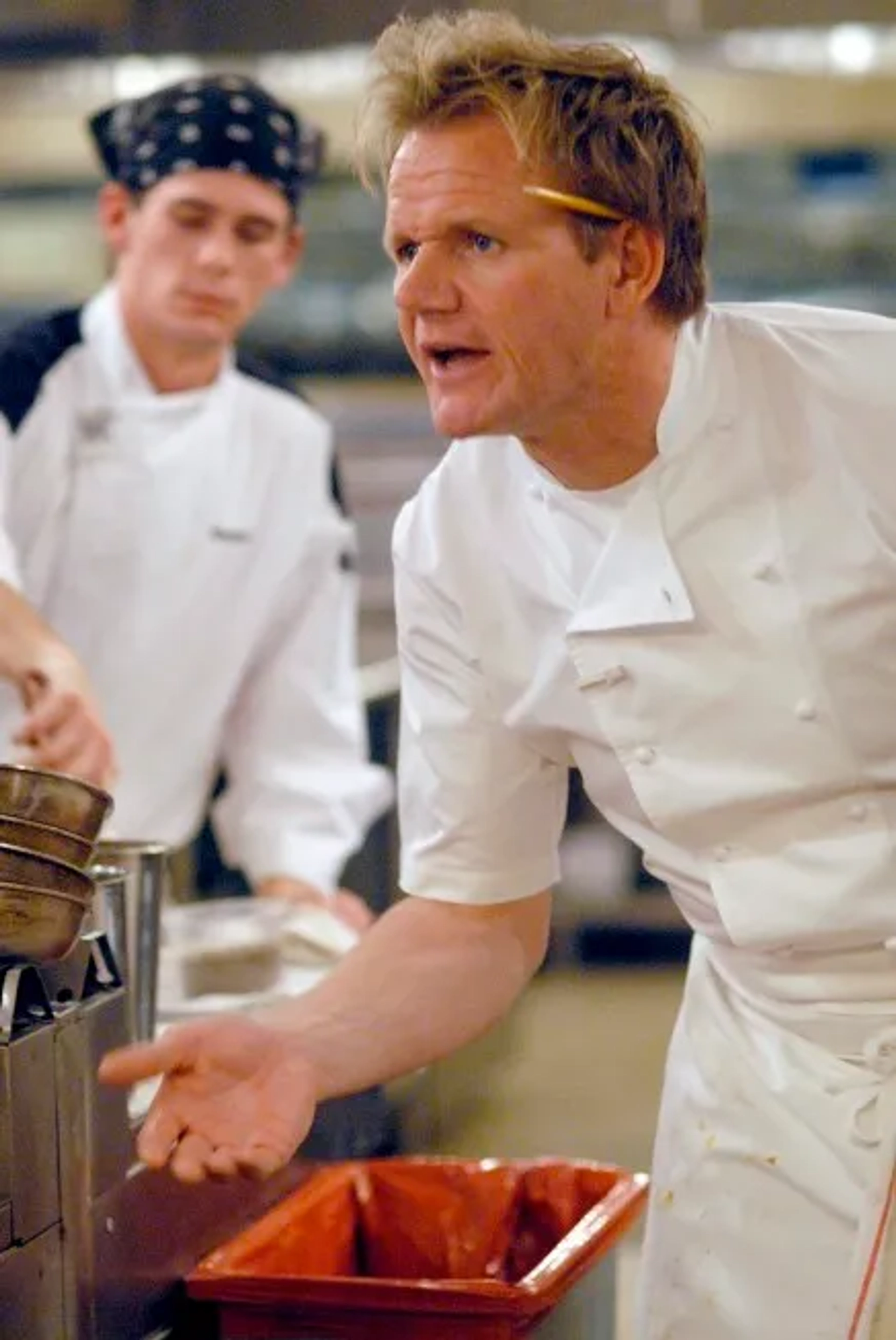 Gordon Ramsay and Danny Veltri in Hell's Kitchen (2005)