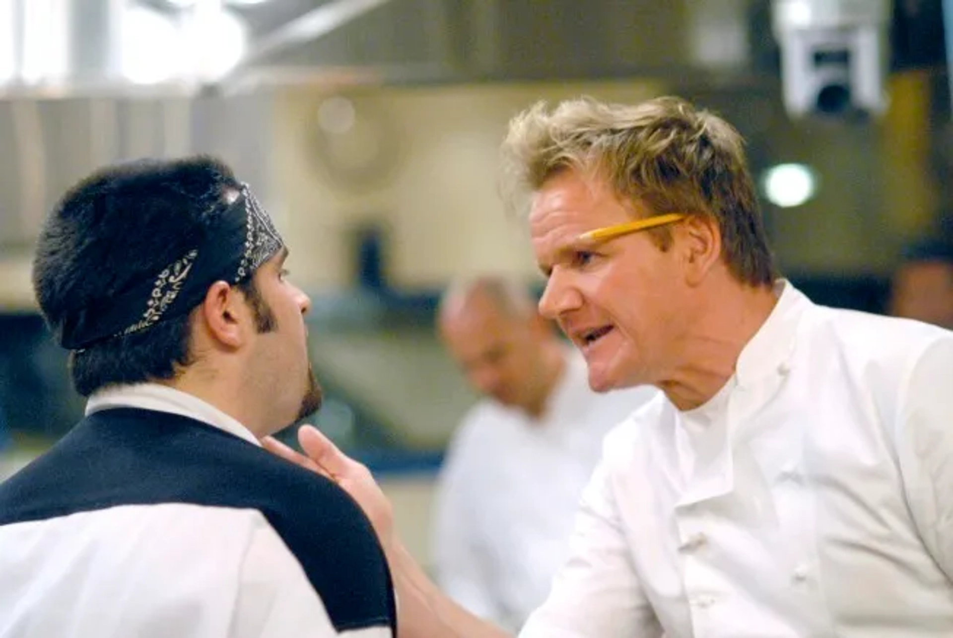 Gordon Ramsay and Ben Walanka in Hell's Kitchen (2005)