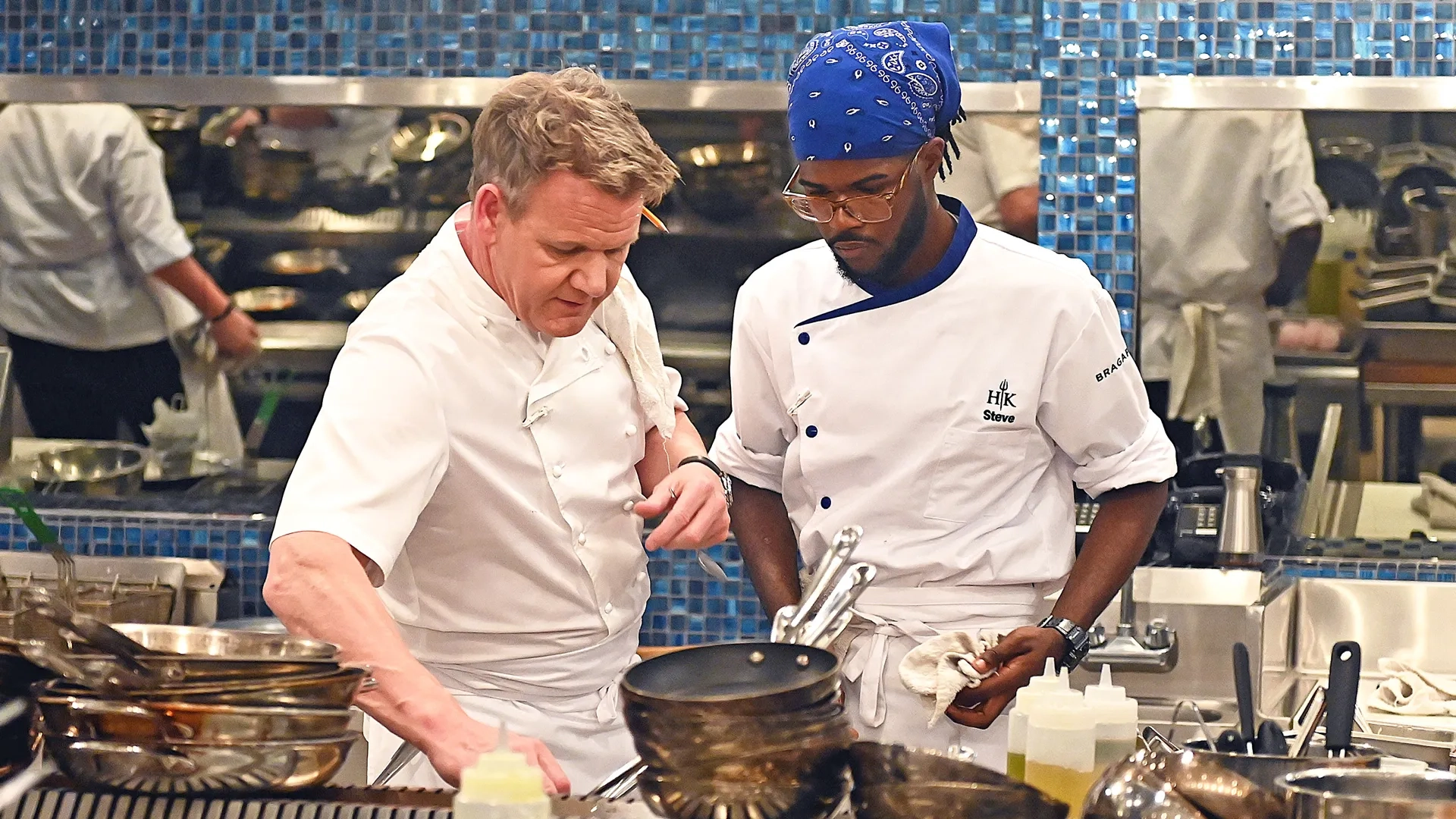 Steven Glenn and Gordon Ramsay in Hell's Kitchen (2005)