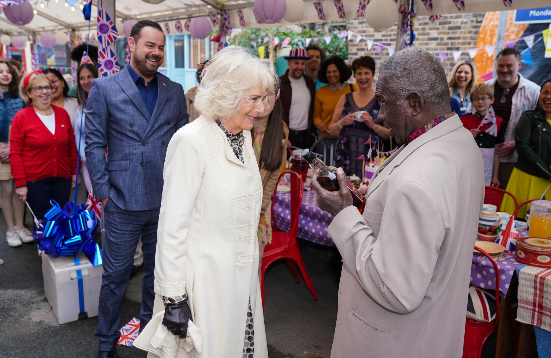 Danny Dyer, Rudolph Walker, and Queen Camilla in EastEnders (1985)