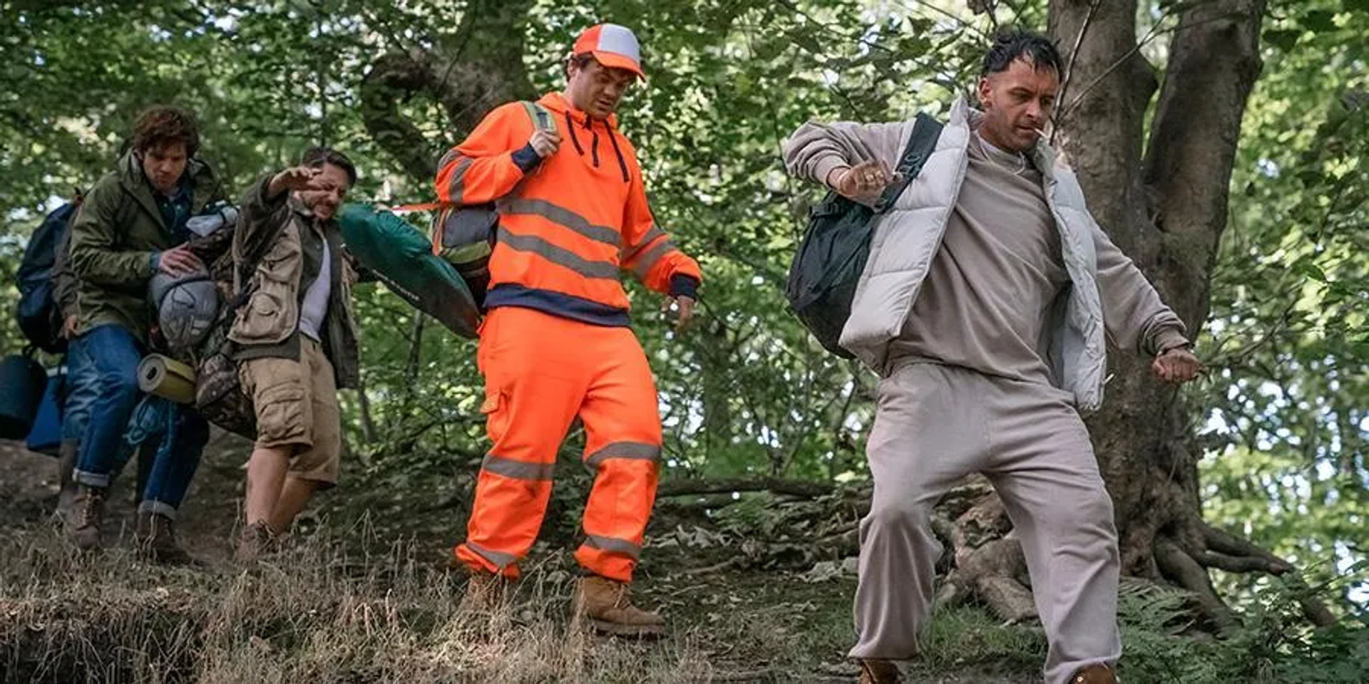 Joe Gilgun, Ryan Sampson, Damien Molony, and Tom Hanson in Brassic: Lost in the Woods (2022)