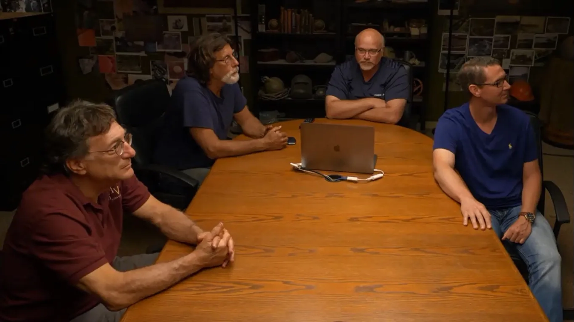 Steve Guptill, Rick Lagina, Marty Lagina, and Doug Crowell in The Curse of Oak Island: Alignment (2020)