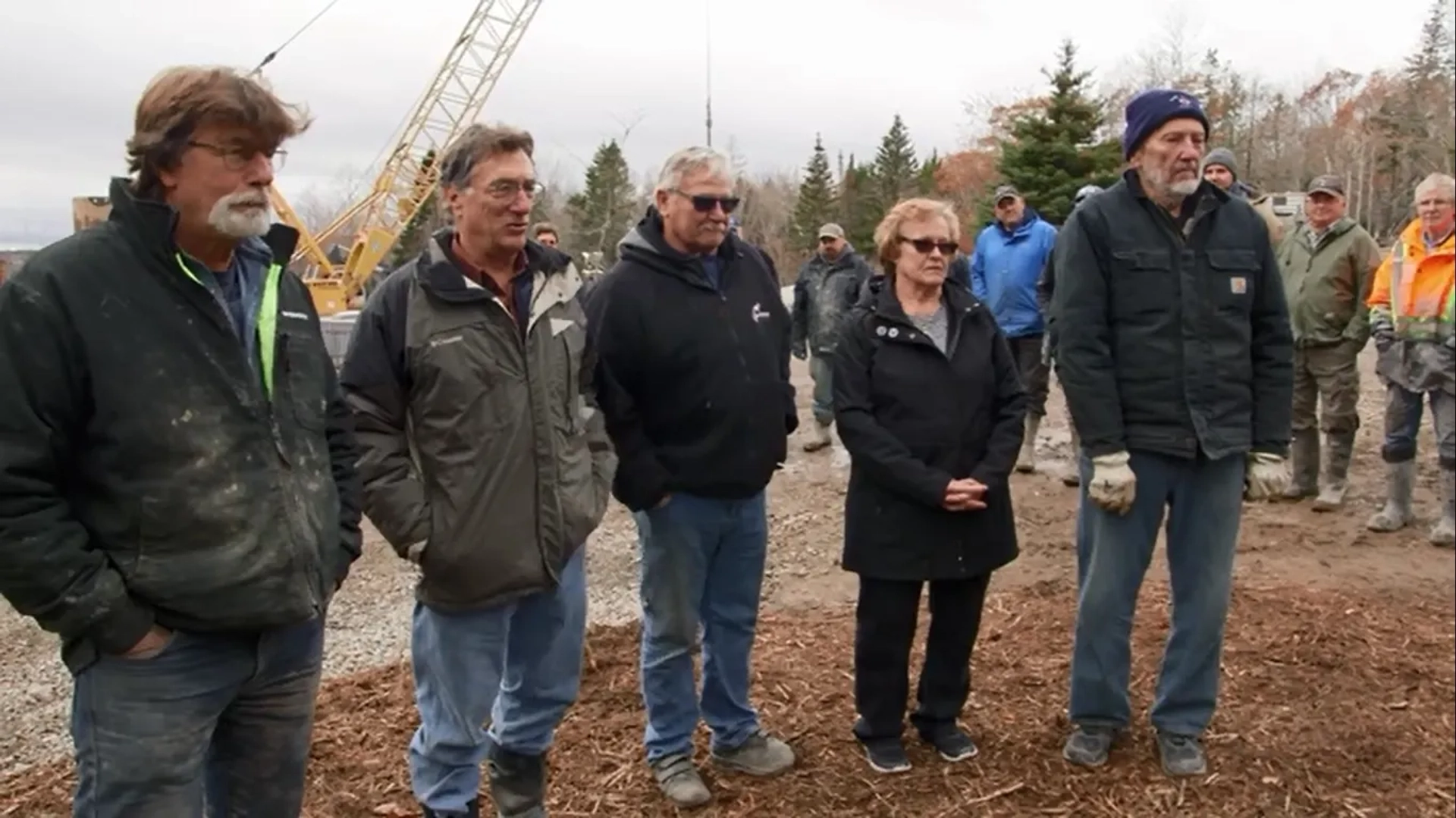 Linda Flowers, Dan Henskee, Rick Lagina, Marty Lagina, and David Blankenship in The Curse of Oak Island: Timeline (2020)