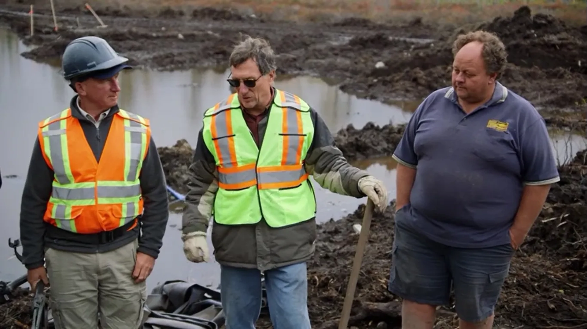 Marty Lagina, Gary Drayton, and Billy Gerhardt in The Curse of Oak Island: Timeline (2020)