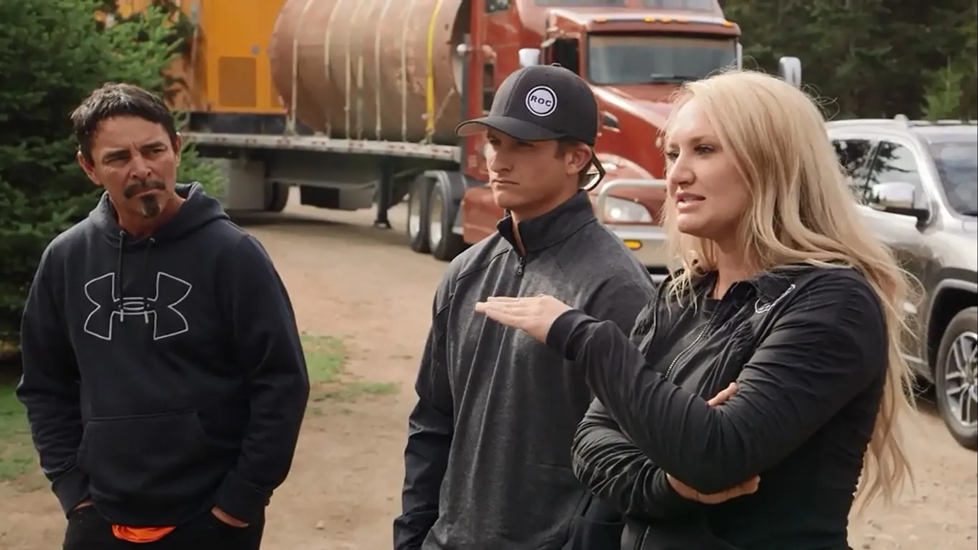 Jared Busby, Vanessa Lucido, and Danny Smith in The Curse of Oak Island: The Turning Point (2020)