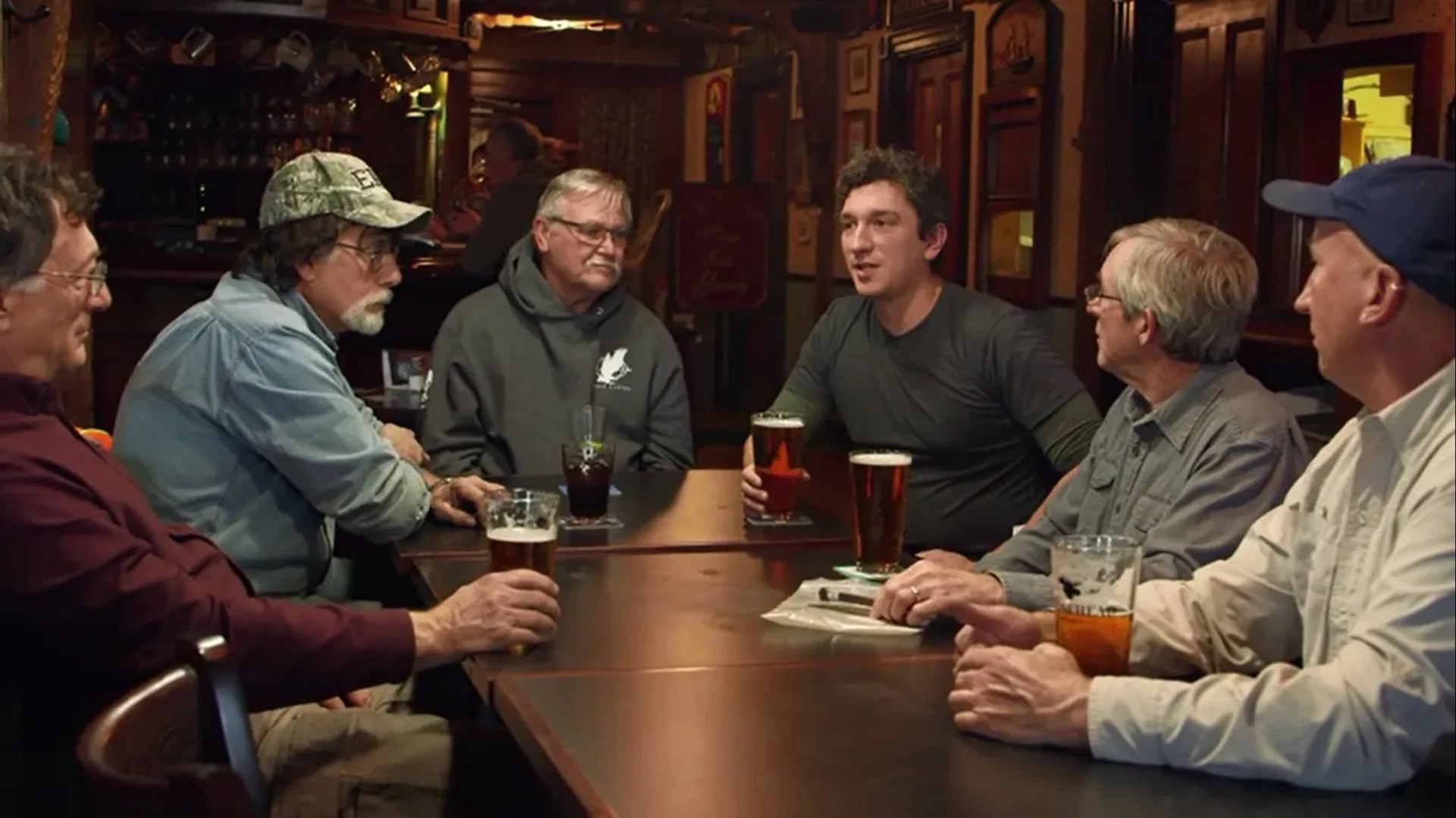 Rick Lagina, Marty Lagina, David Blankenship, Craig Tester, Alex Lagina, and Gary Drayton in The Curse of Oak Island: Water Logged (2020)