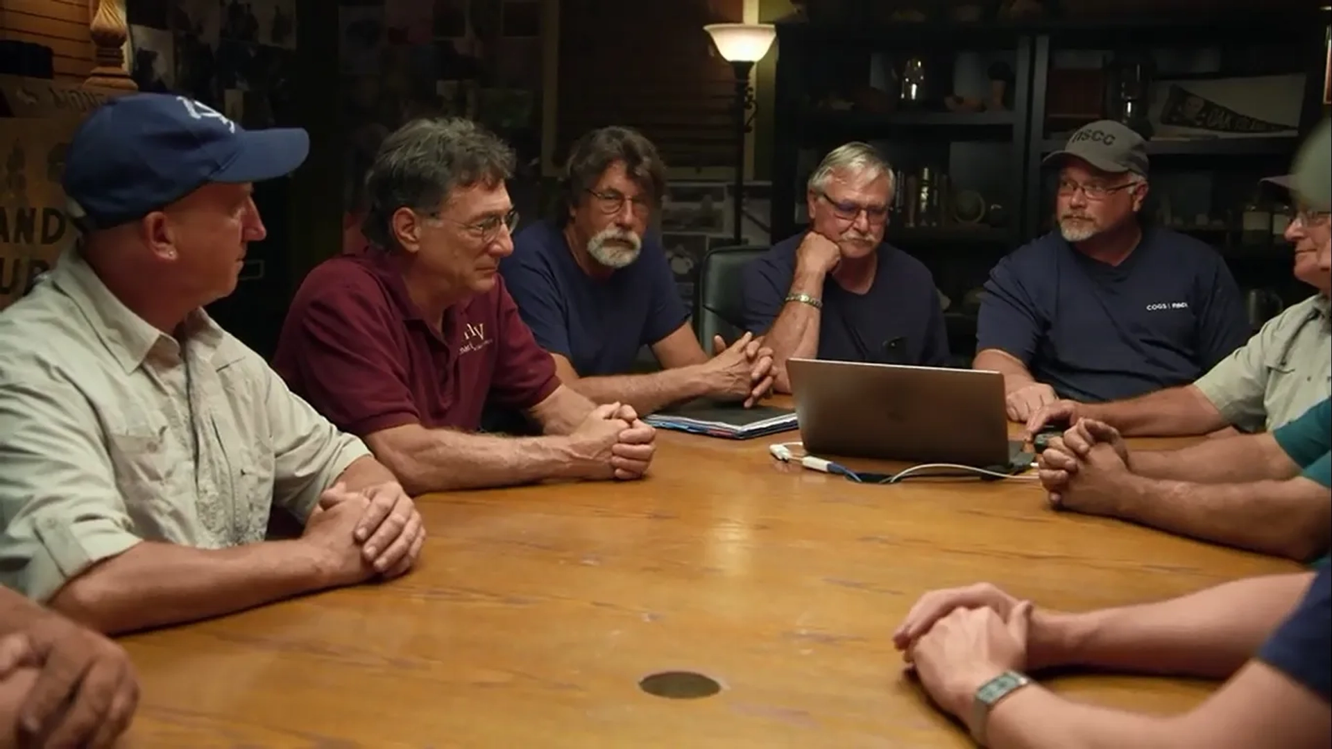 Rick Lagina, Marty Lagina, David Blankenship, Charles Barkhouse, Doug Crowell, and Gary Drayton in The Curse of Oak Island: Fortified (2020)