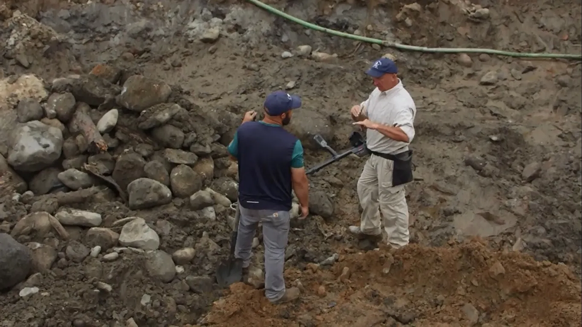 Jack Begley and Gary Drayton in The Curse of Oak Island: The Eye of the Storm (2020)