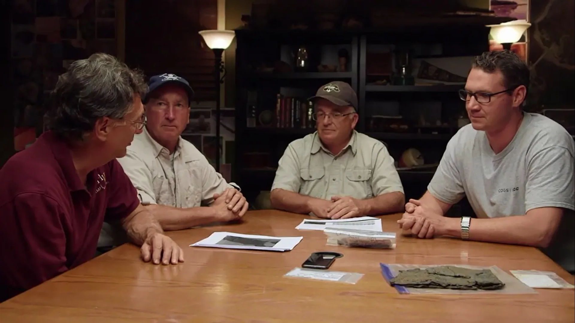 Steve Guptill, Marty Lagina, Charles Barkhouse, and Gary Drayton in The Curse of Oak Island: Gary Strikes Again (2020)