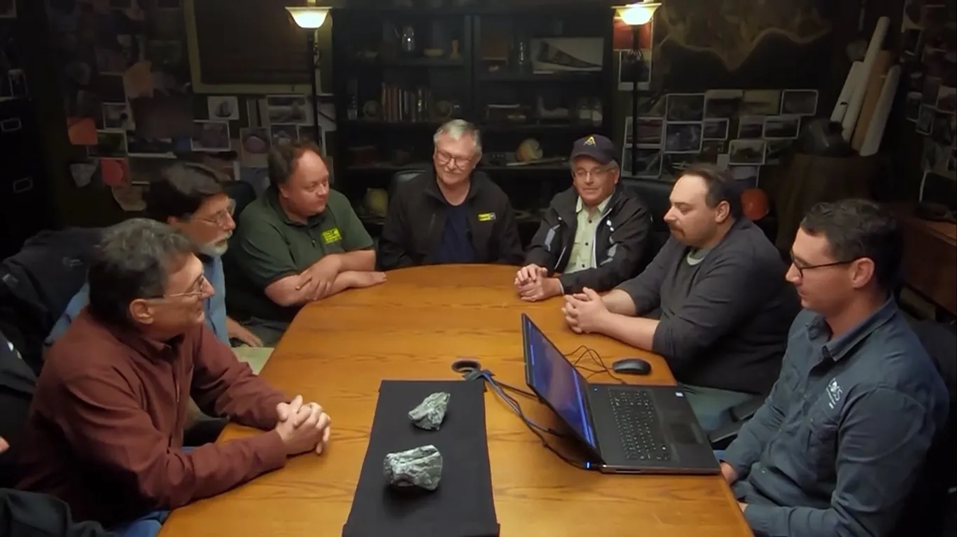 Steve Guptill, Rick Lagina, Marty Lagina, David Blankenship, Charles Barkhouse, Paul Troutman, and Billy Gerhardt in The Curse of Oak Island: The Lucky Thirteen (2019)