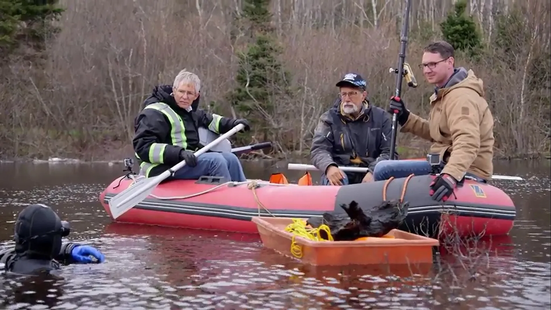 Steve Guptill, Rick Lagina, Craig Tester, and Tony Sampson in The Curse of Oak Island: The Torch is Passed (2019)