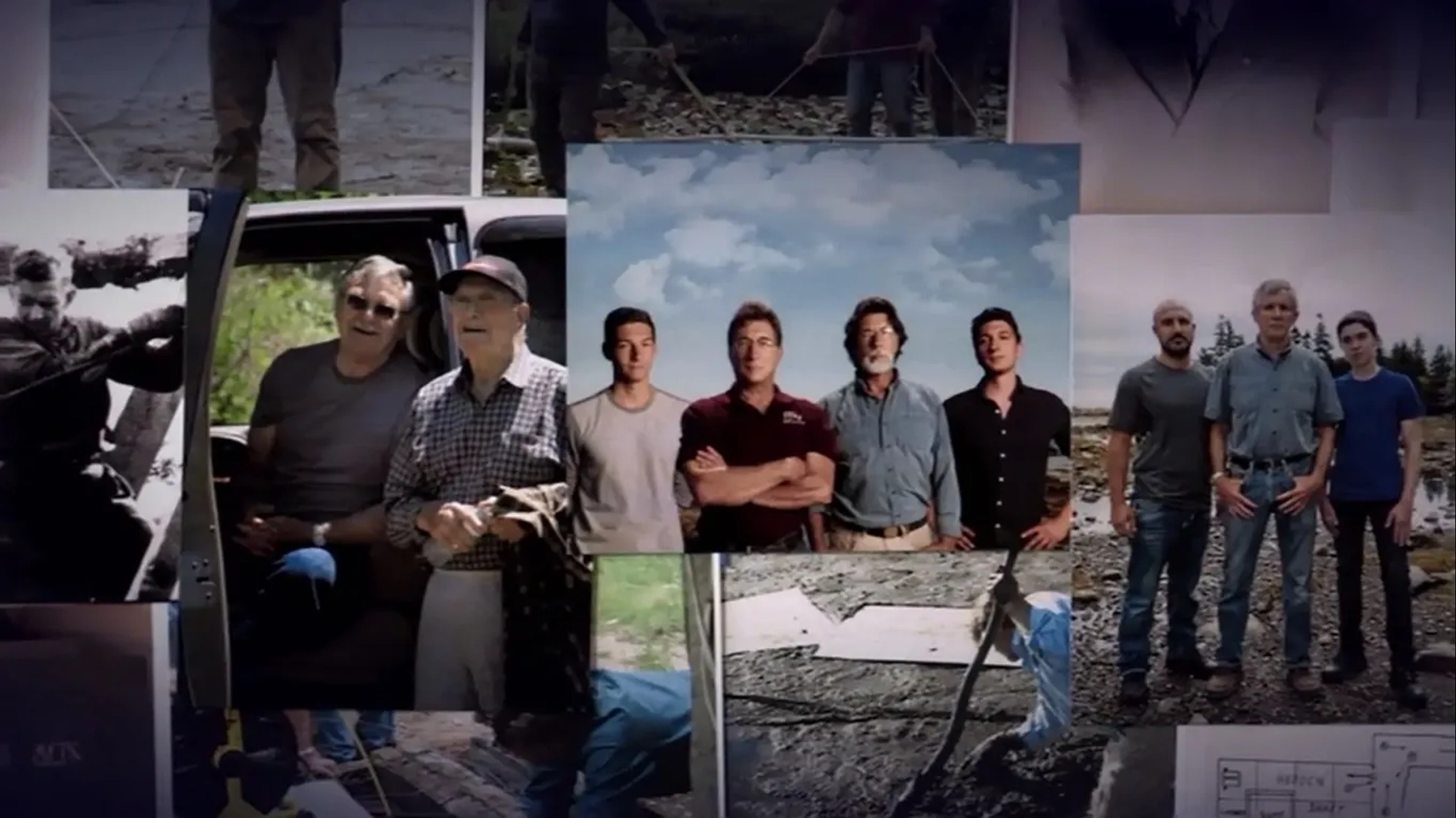 Rick Lagina, Marty Lagina, David Blankenship, Craig Tester, Jack Begley, Dan Blankenship, Alex Lagina, Peter Fornetti, and Drake Tester in The Curse of Oak Island (2014)