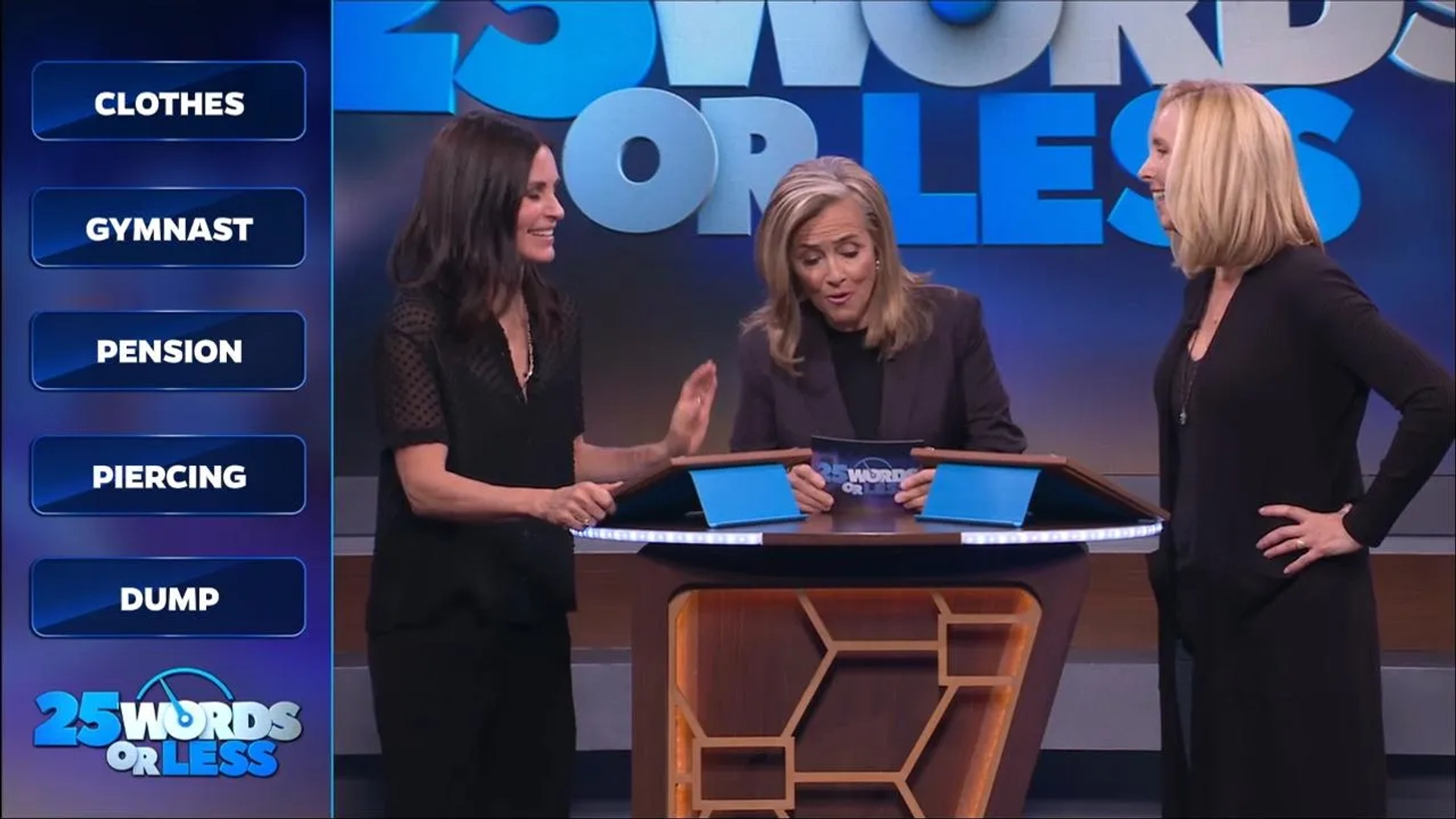 Courteney Cox, Lisa Kudrow, and Meredith Vieira in 25 Words or Less (2018)