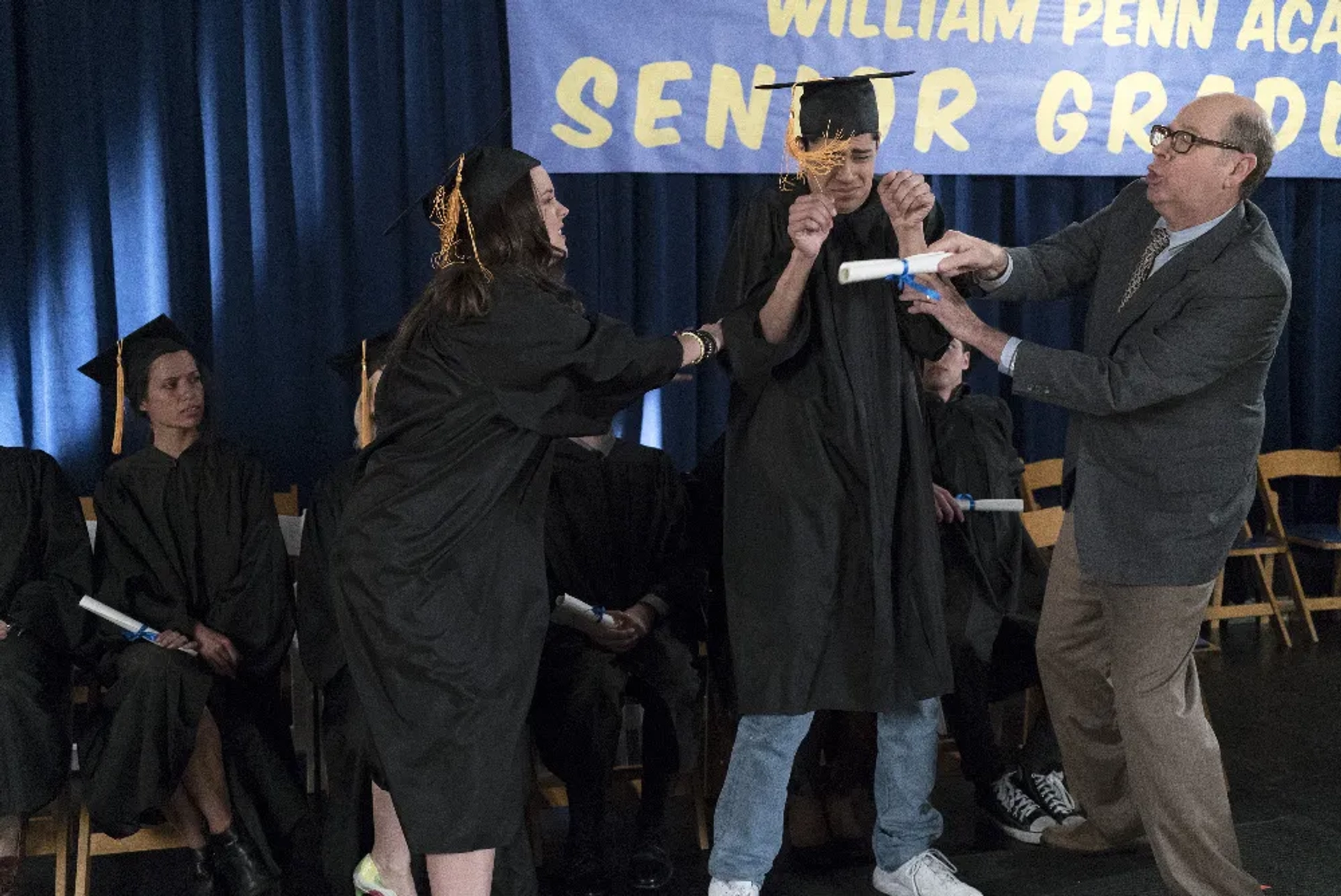 Stephen Tobolowsky, Hayley Orrantia, and Niko Guardado in The Goldbergs (2013)