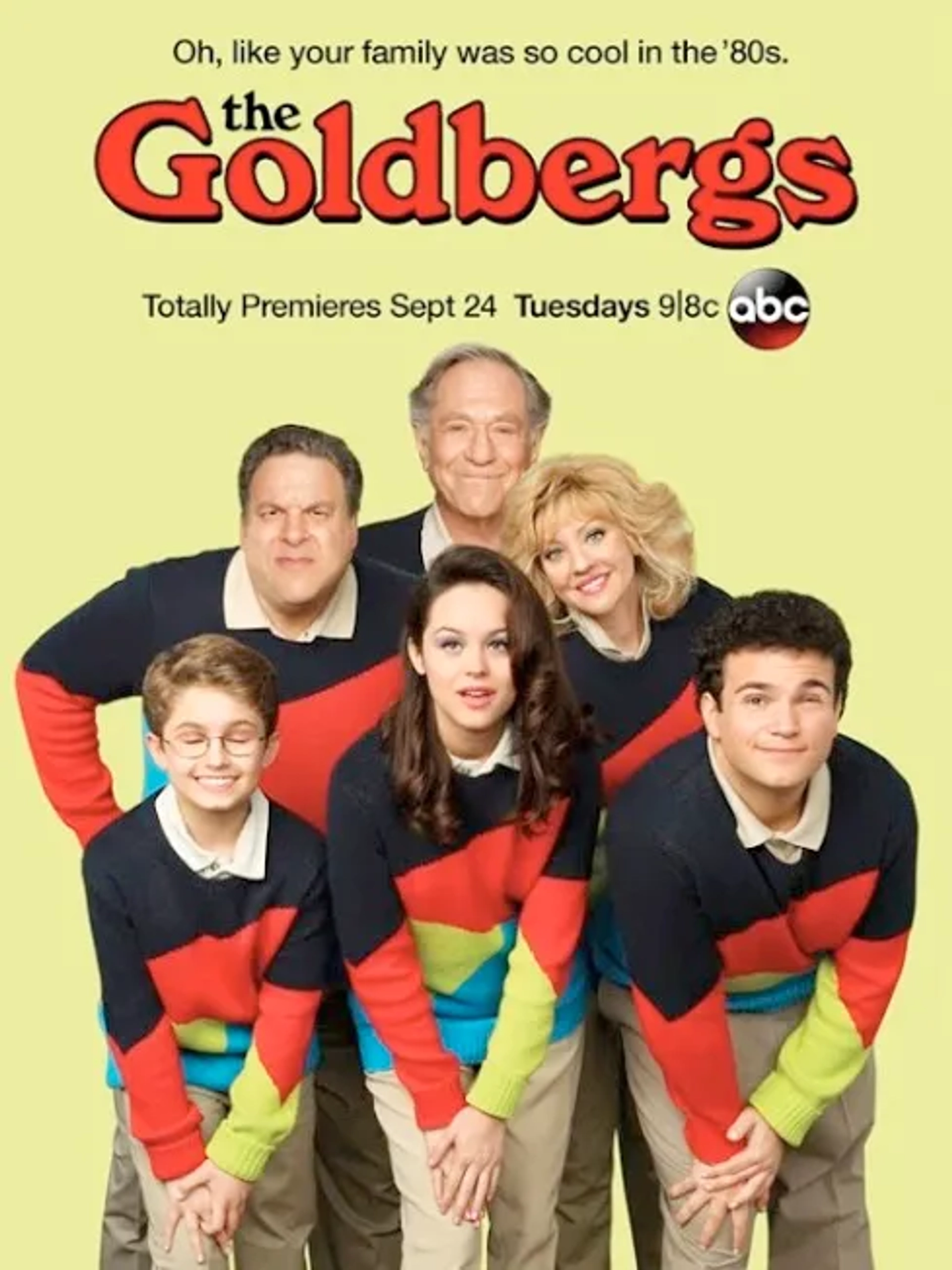 George Segal, Jeff Garlin, Wendi McLendon-Covey, Troy Gentile, Hayley Orrantia, and Sean Giambrone in The Goldbergs (2013)