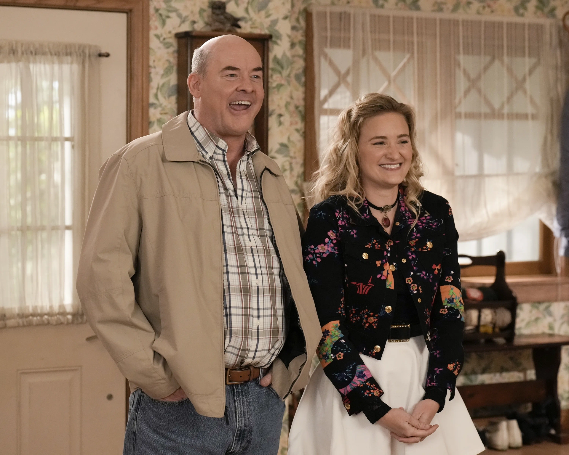 David Koechner and AJ Michalka in The Goldbergs: Two-Timing Goldbergs (2023)