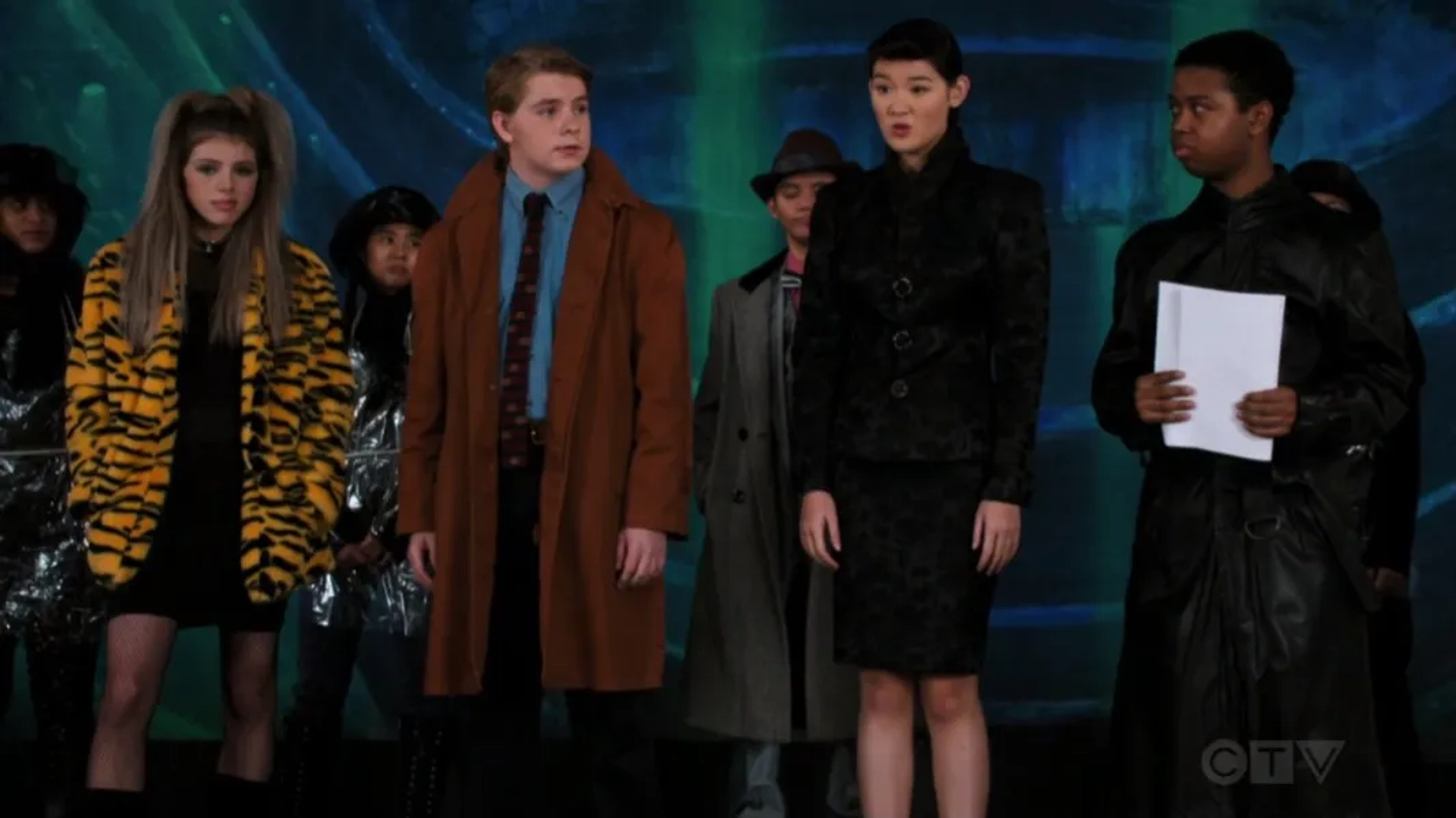 Andrew Lutheran, Meghan Deanna Kingsley, Jonny Yoku, and Sabina Nogic in The Goldbergs: Blade Runner: The Musical (2023)