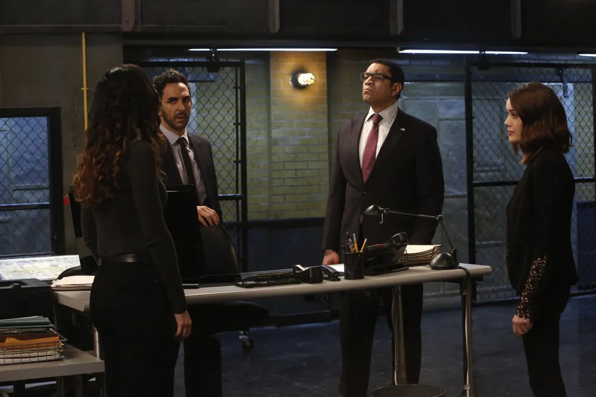 Harry Lennix, Megan Boone, Amir Arison, and Mozhan Marnò in The Blacklist (2013)