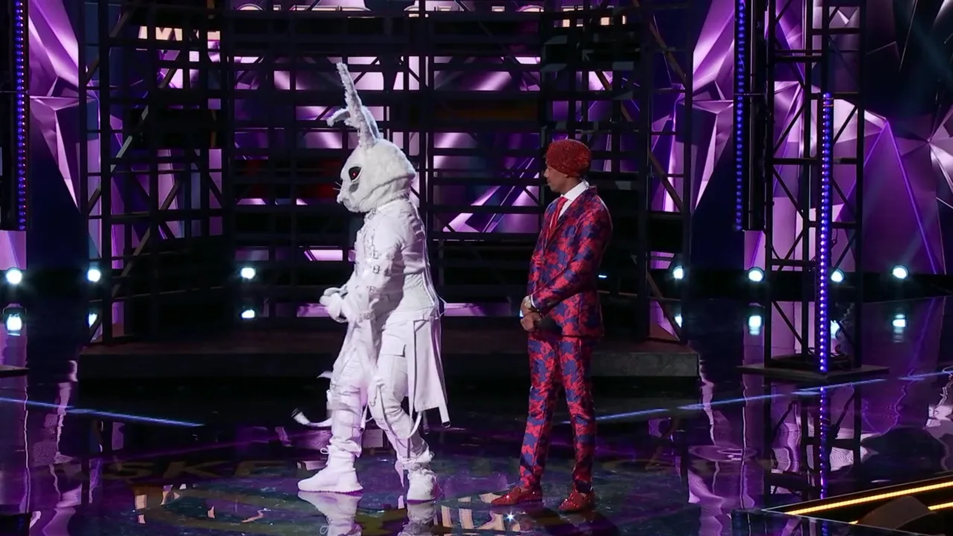 Joey Fatone and Nick Cannon in The Masked Singer (2019)