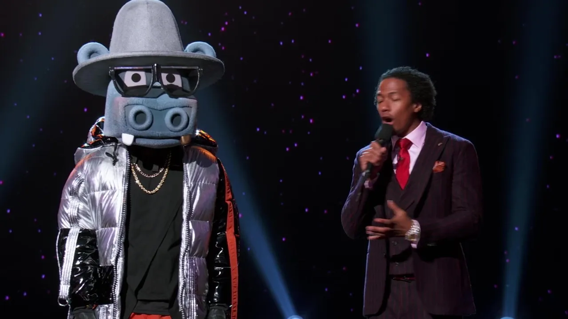 Nick Cannon and Antonio Brown in The Masked Singer (2019)