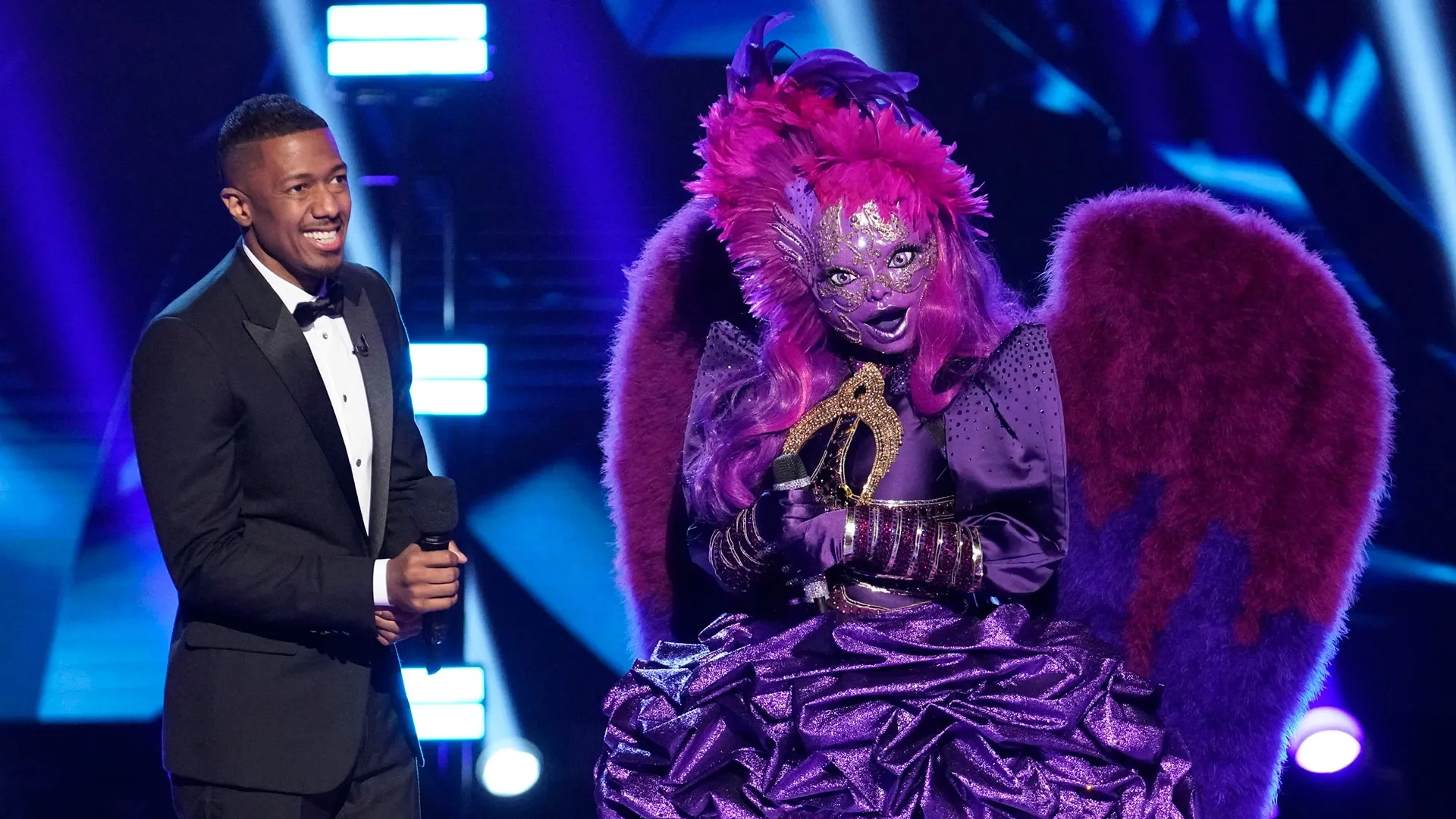 Nick Cannon and Kandi Burruss in The Masked Singer: Last But Not Least: Group C Kickoff! (2020)