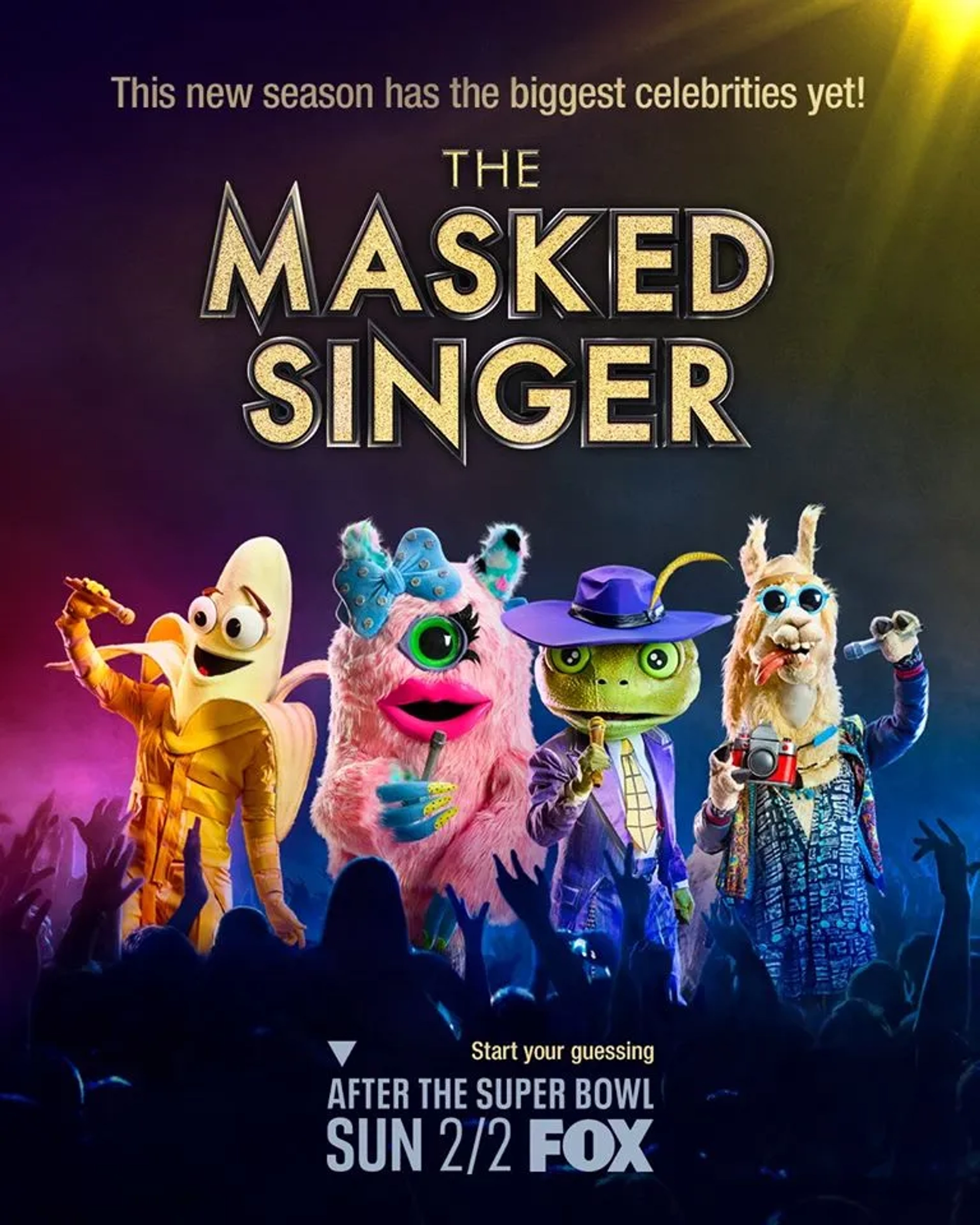 Drew Carey, Chaka Khan, Shad Moss, and Bret Michaels in The Masked Singer (2019)