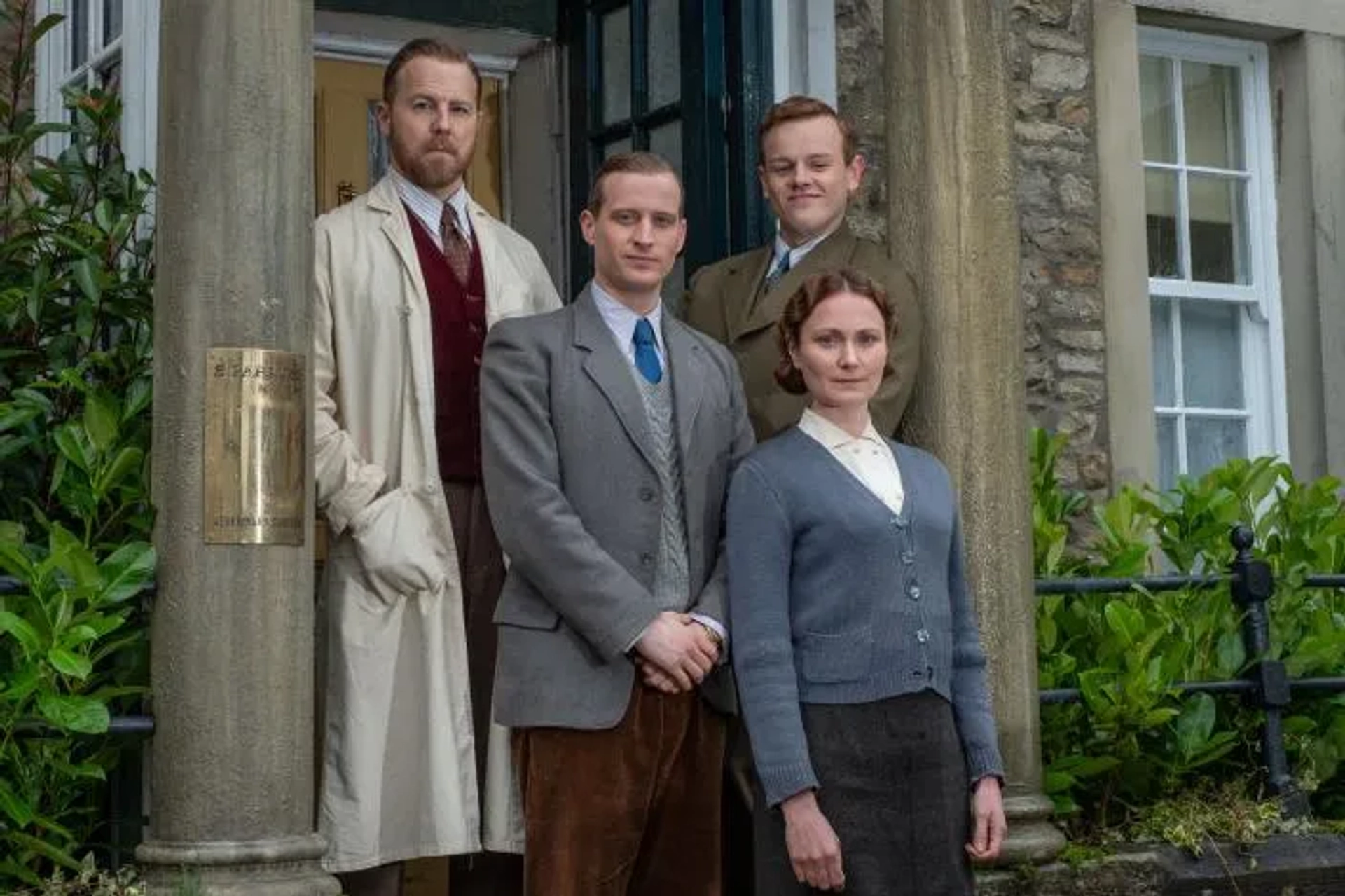 Anna Madeley, Samuel West, Nicholas Ralph, and Callum Woodhouse in All Creatures Great and Small (2020)