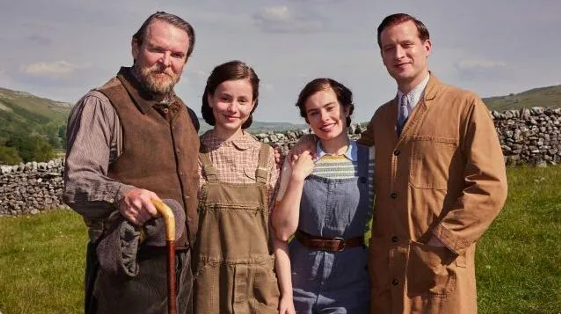 Tony Pitts, Nicholas Ralph, Imogen Clawson, and Rachel Shenton in All Creatures Great and Small (2020)